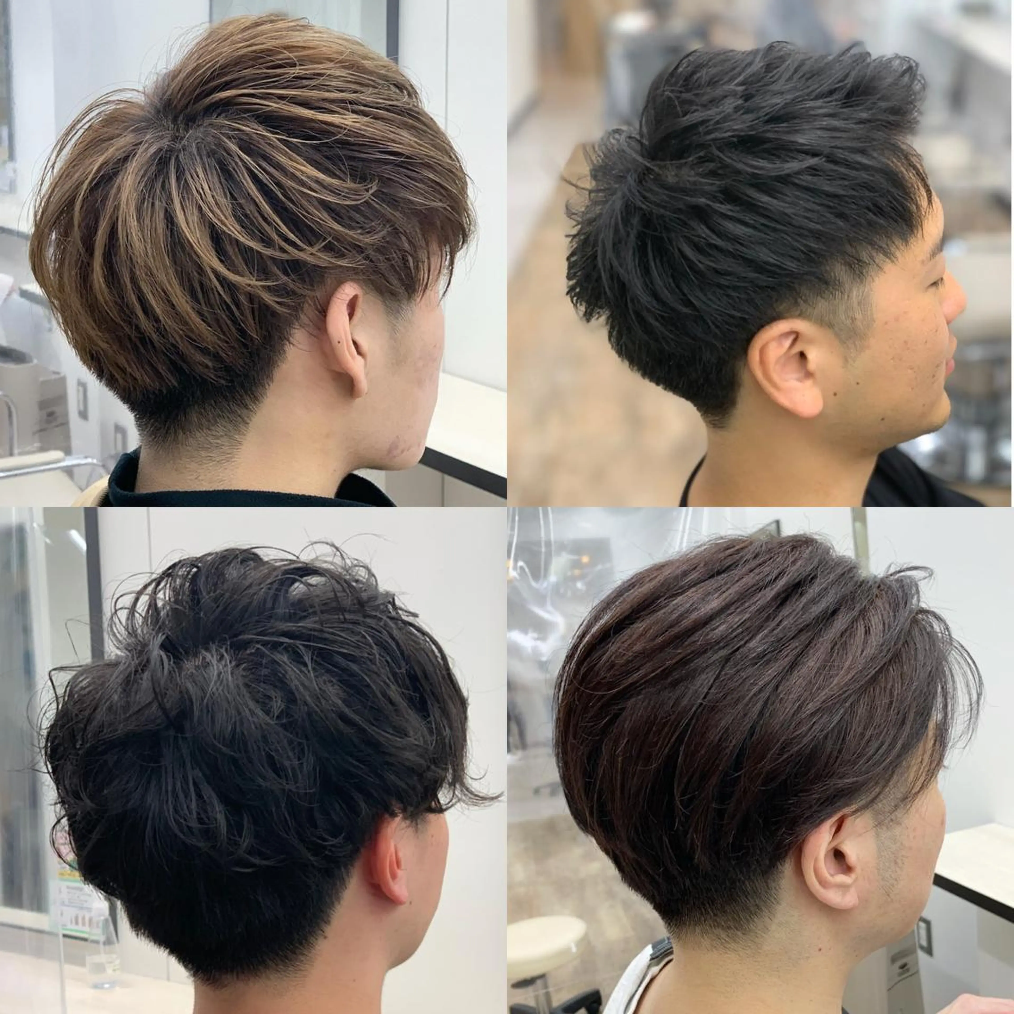 メンズ パーマ センターパート マッシュ ツーブロック ⭐️N° blao 名古屋栄【髪質改善】のヘアスタイル