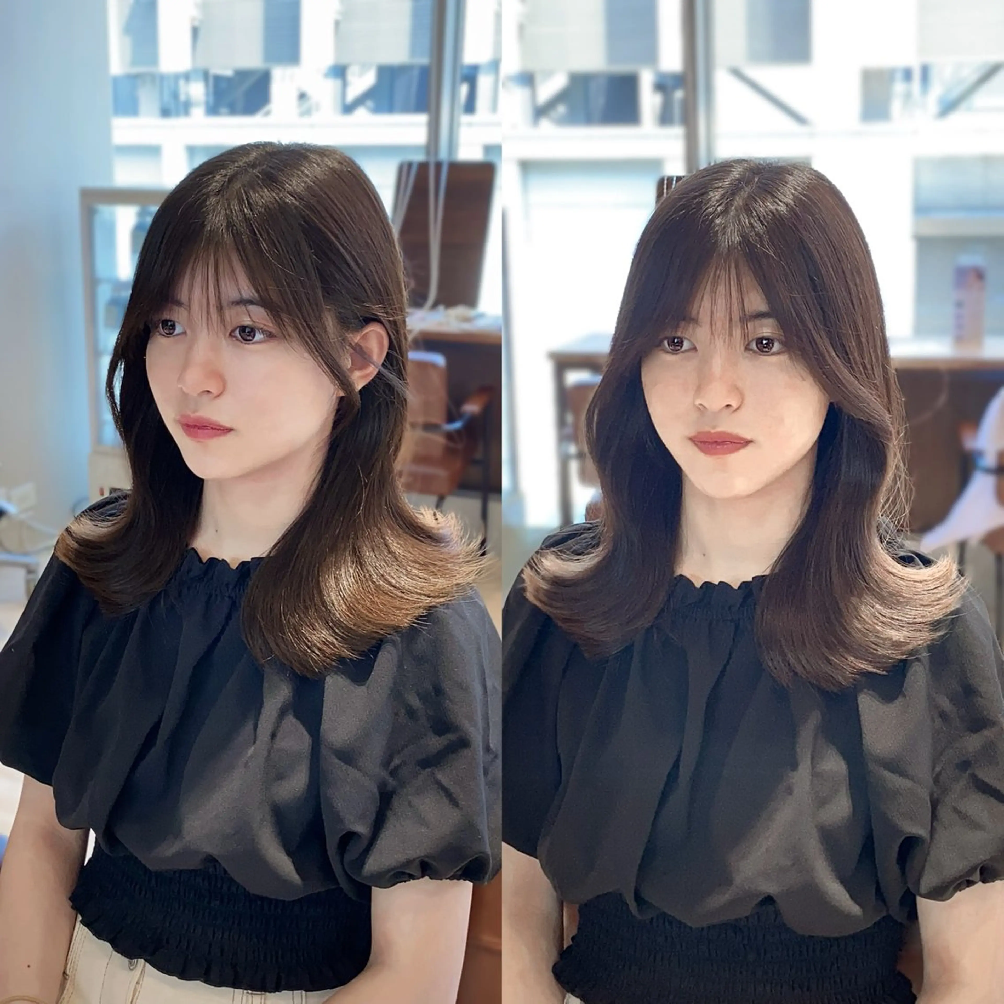 ミディアム カラー ヘアアレンジ カット ヘアカラー トリートメント 最小顔周りカット/ くびれヘア/窪田洸希のヘアスタイル