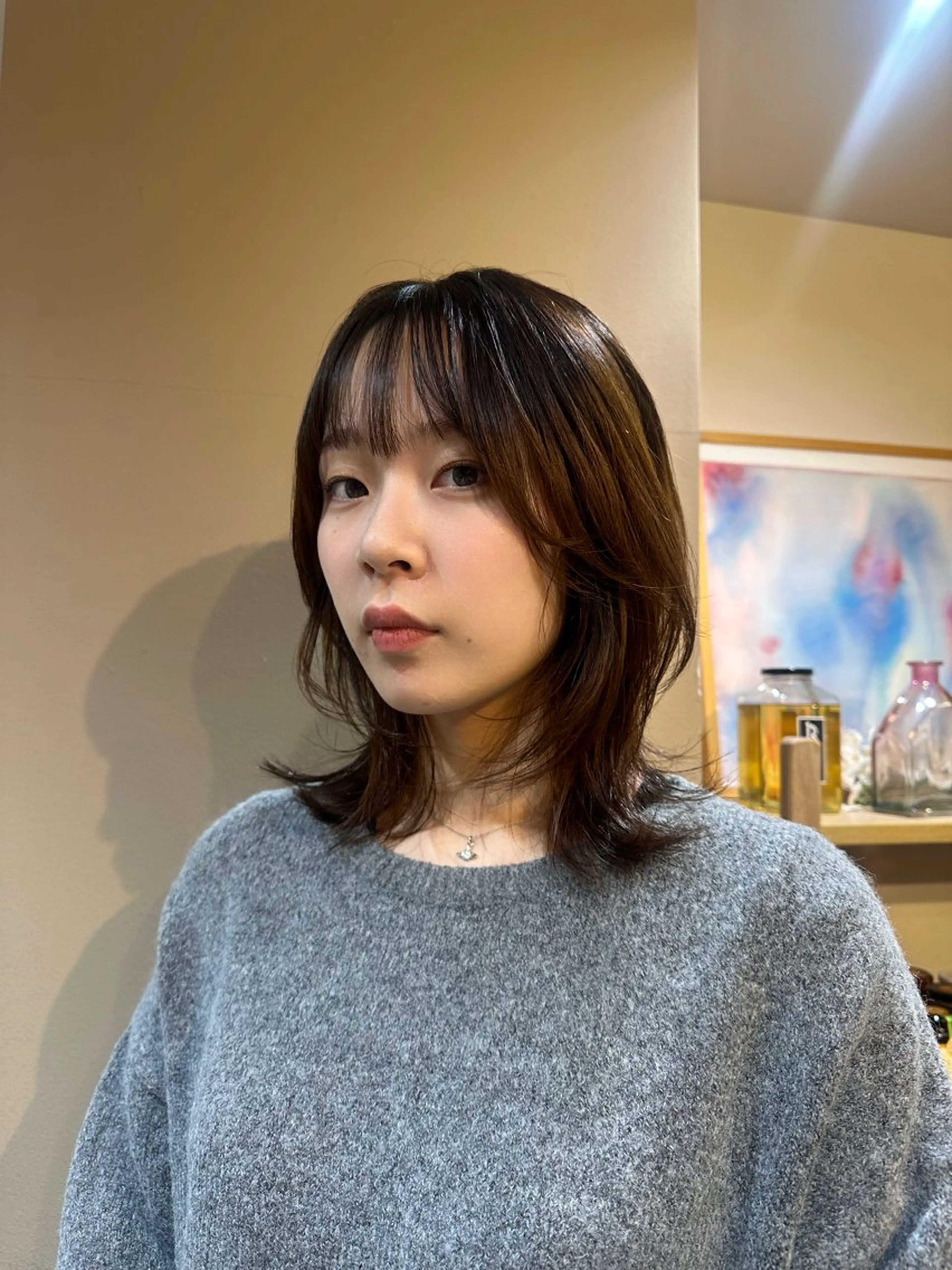 ミディアム 伸ばしかけ Ran /レイヤー /ベージュ/髪質改善のヘアスタイル