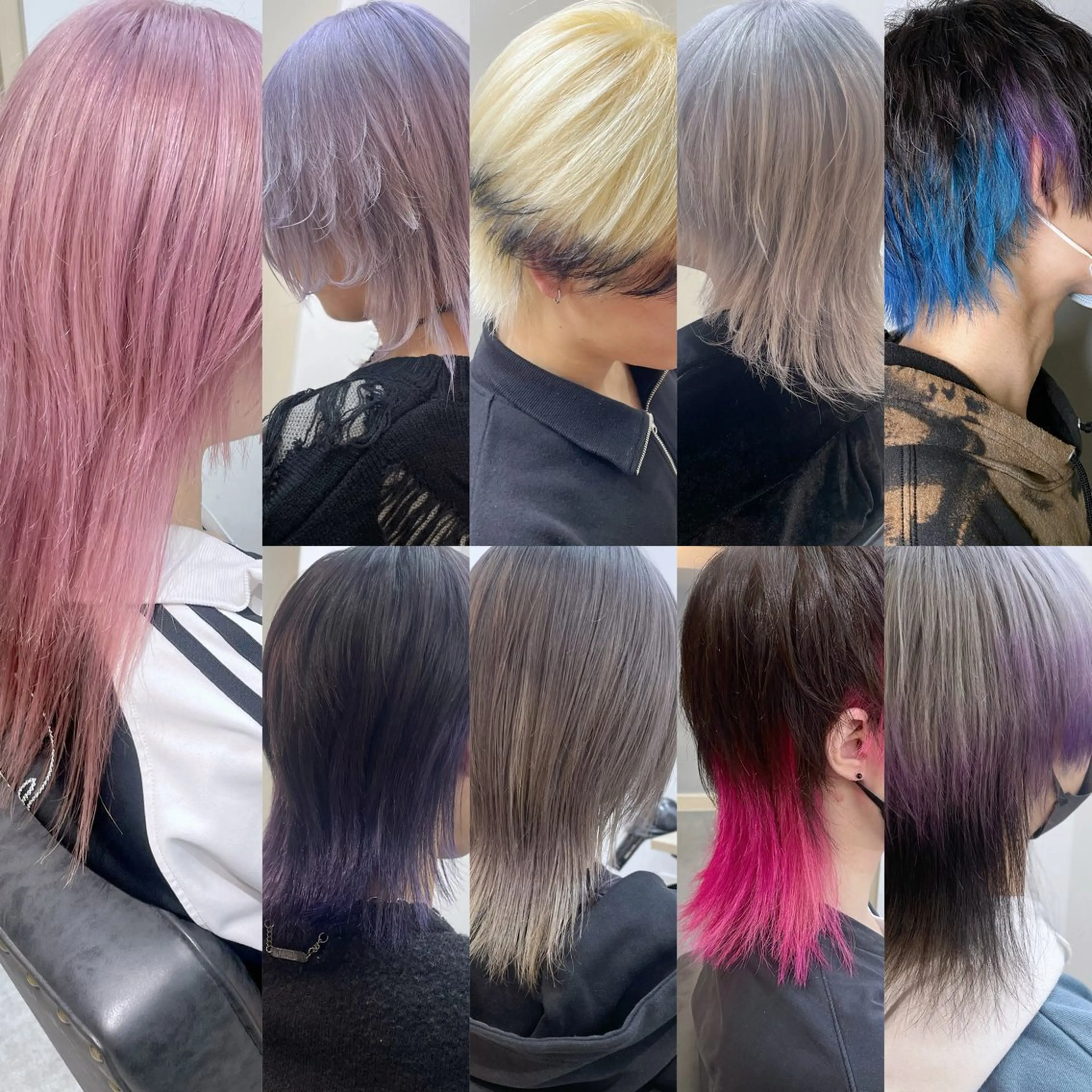 ミディアム カラー メンズ メンズブリーチ メンズウルフカット ブリーチ レイヤーカット ウルフカット カット ヘアカラー トリートメント EMANON新宿南口所属・🦄中性ウルフ ☁️Shiori🦄のヘアスタイル