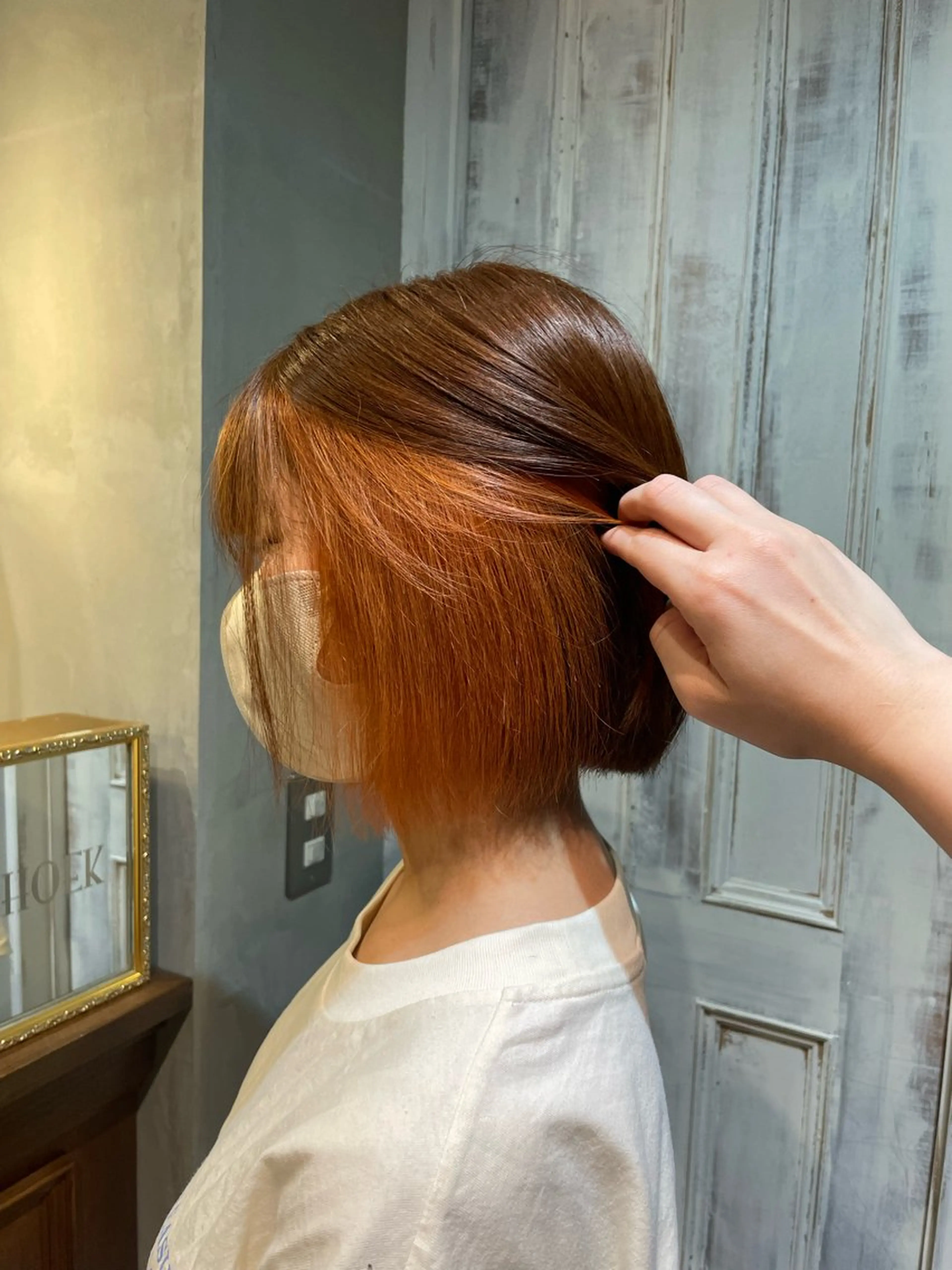 ショート カラー オレンジ ヘアカラー saya 🧸 cut/colorのヘアスタイル