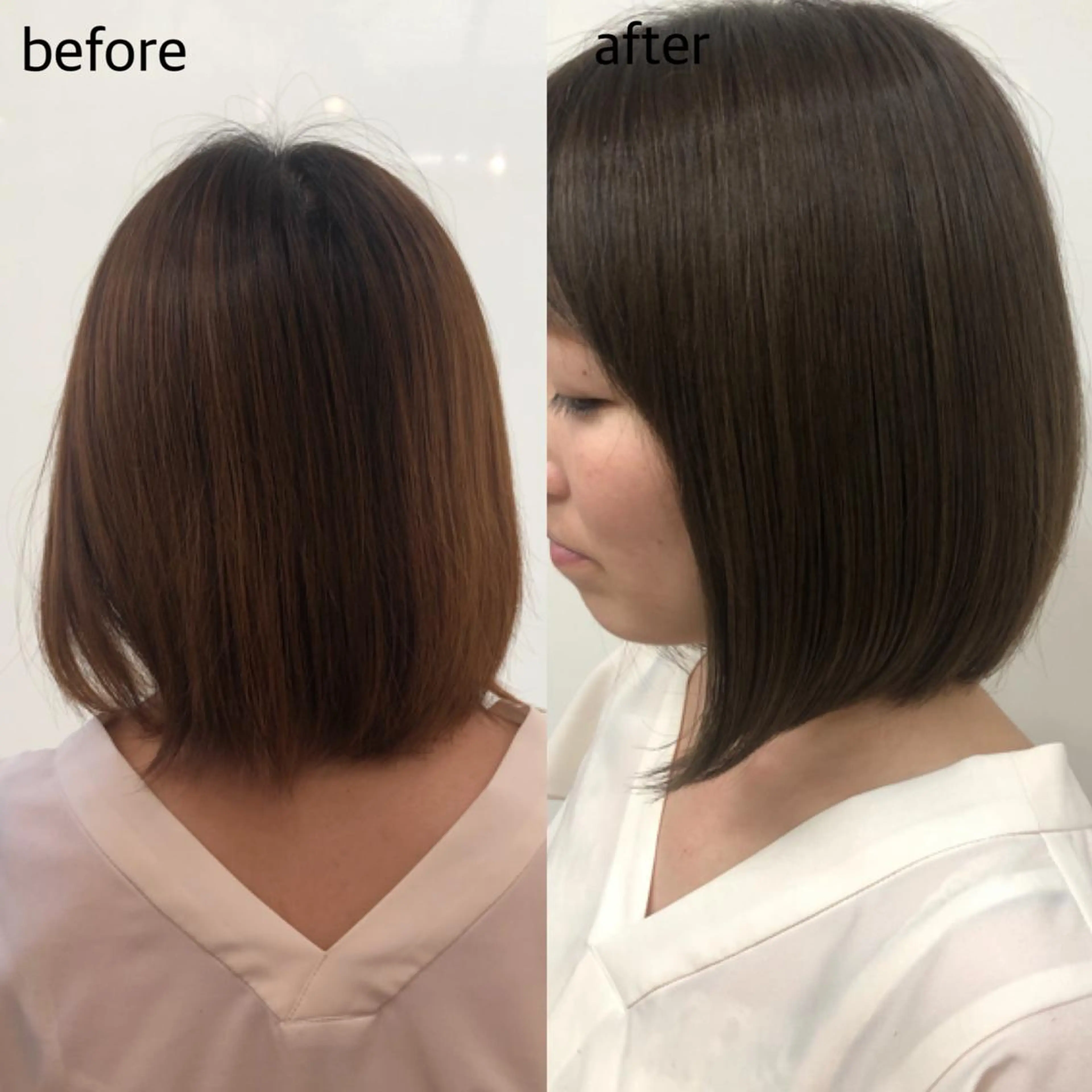 ショート カラー 透明感カラー グレージュ オレンジ 桑原 菜摘のヘアスタイル