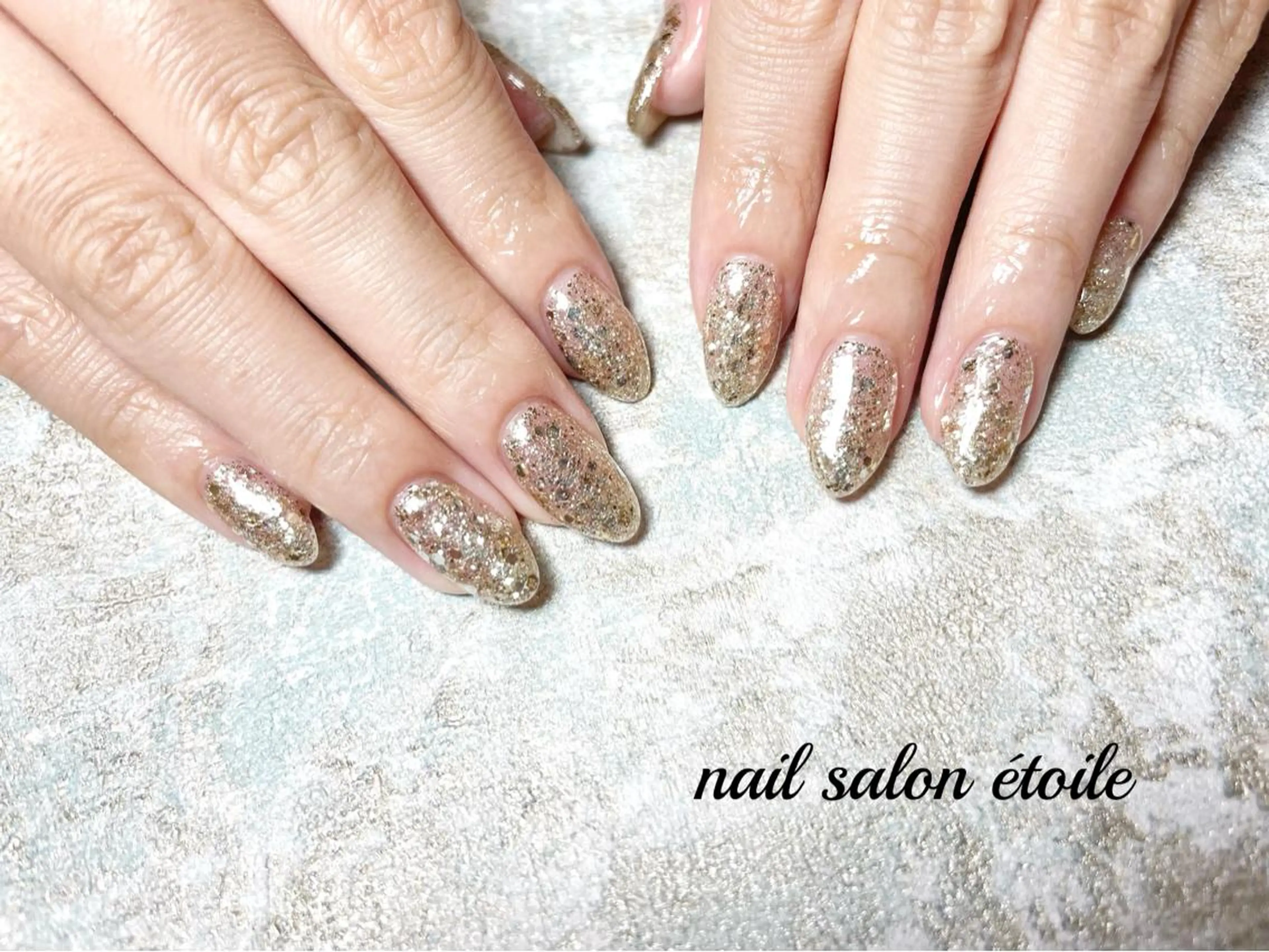 ネイル アートネイル ジェルネイル ラメ(グリッター) ワンカラーネイル ハンドネイル nail salon étoileのネイルデザイン