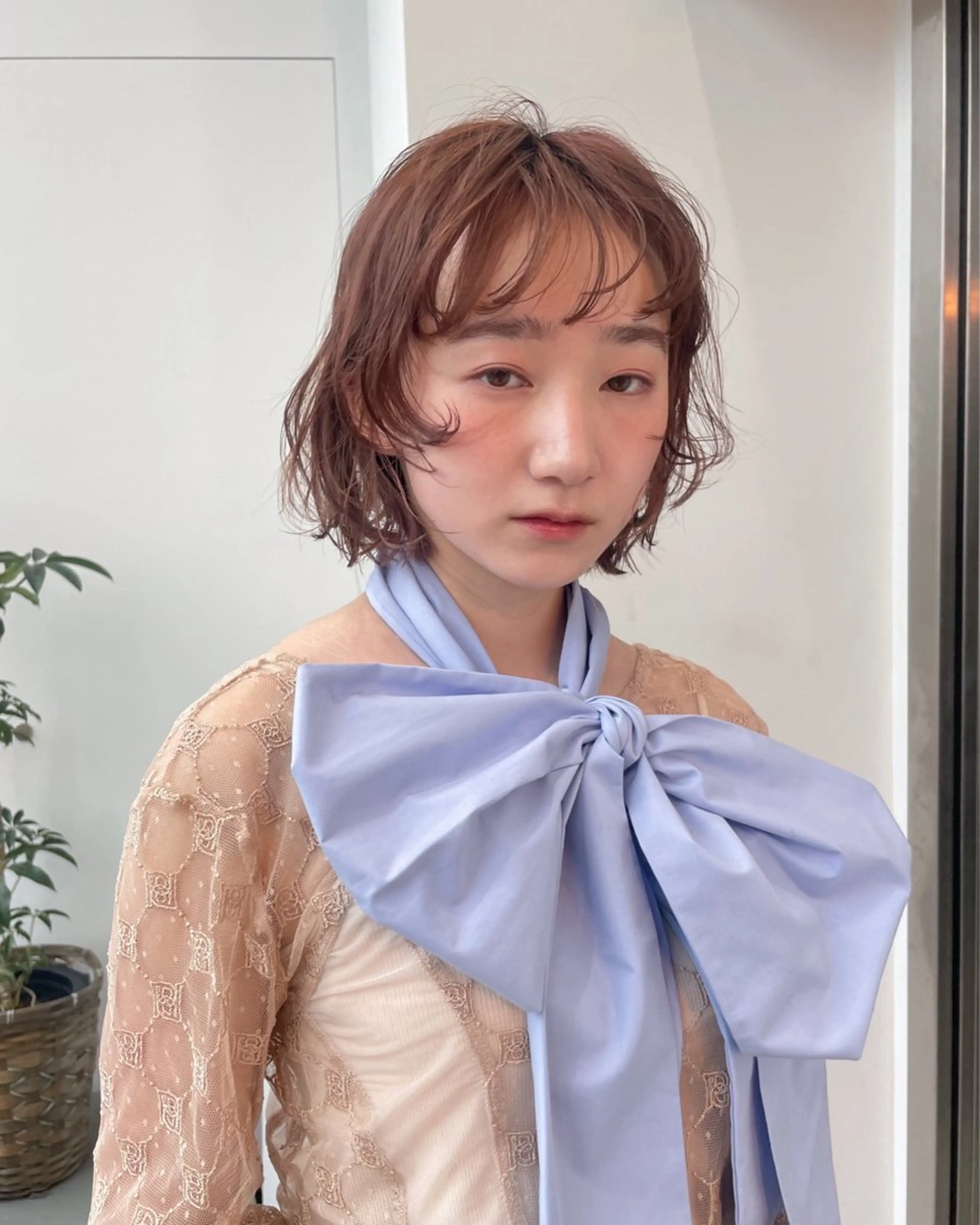 ショート カラー 顔まわりレイヤー レイヤーカット カット ヘアカラー トリートメント レイヤー/ブリーチ ♥️【木坂 桃歌】のヘアスタイル