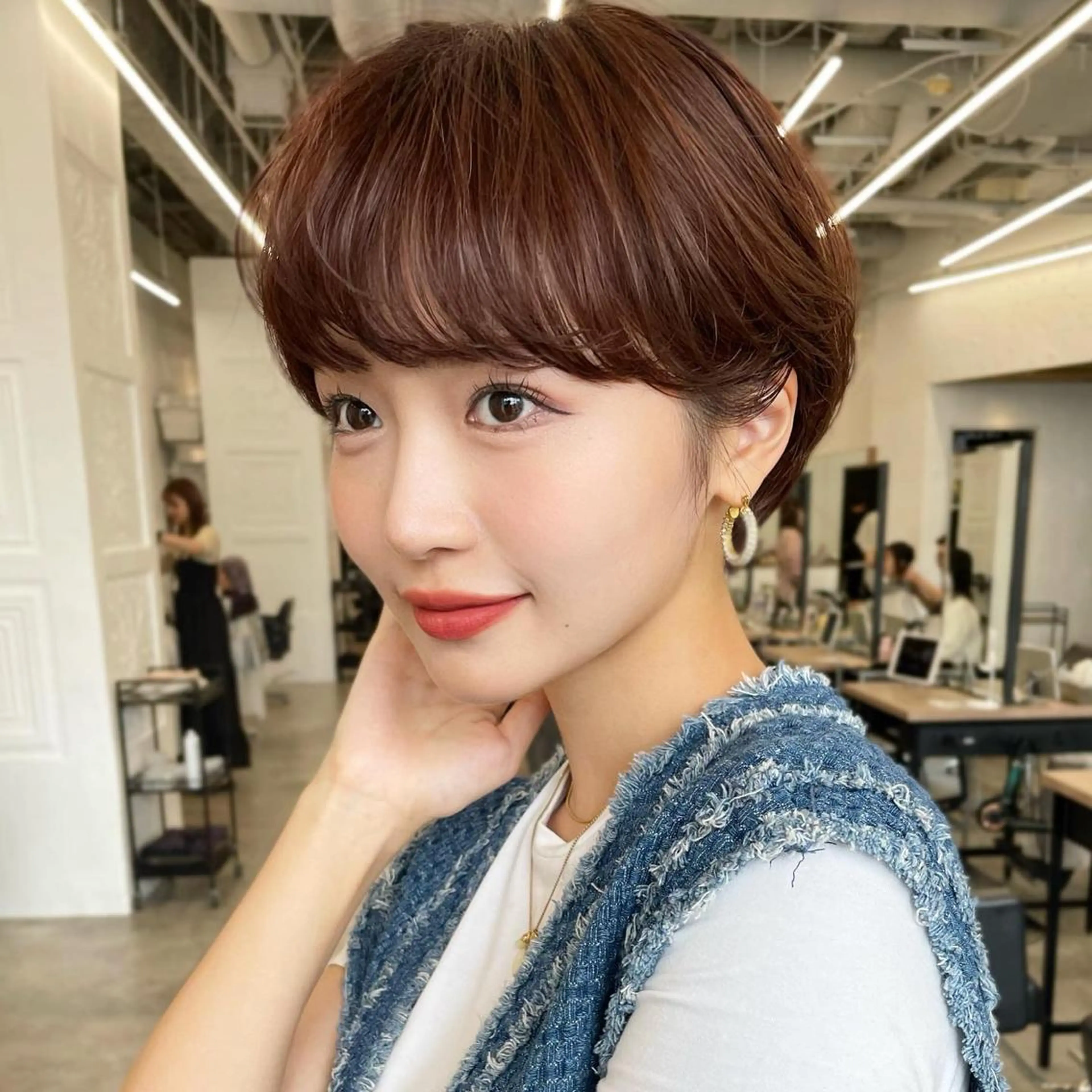 ショート パーマ ショートヘア カット ヘアカラー レイヤー/ショート透 明感カラー/西田祐賀のヘアスタイル