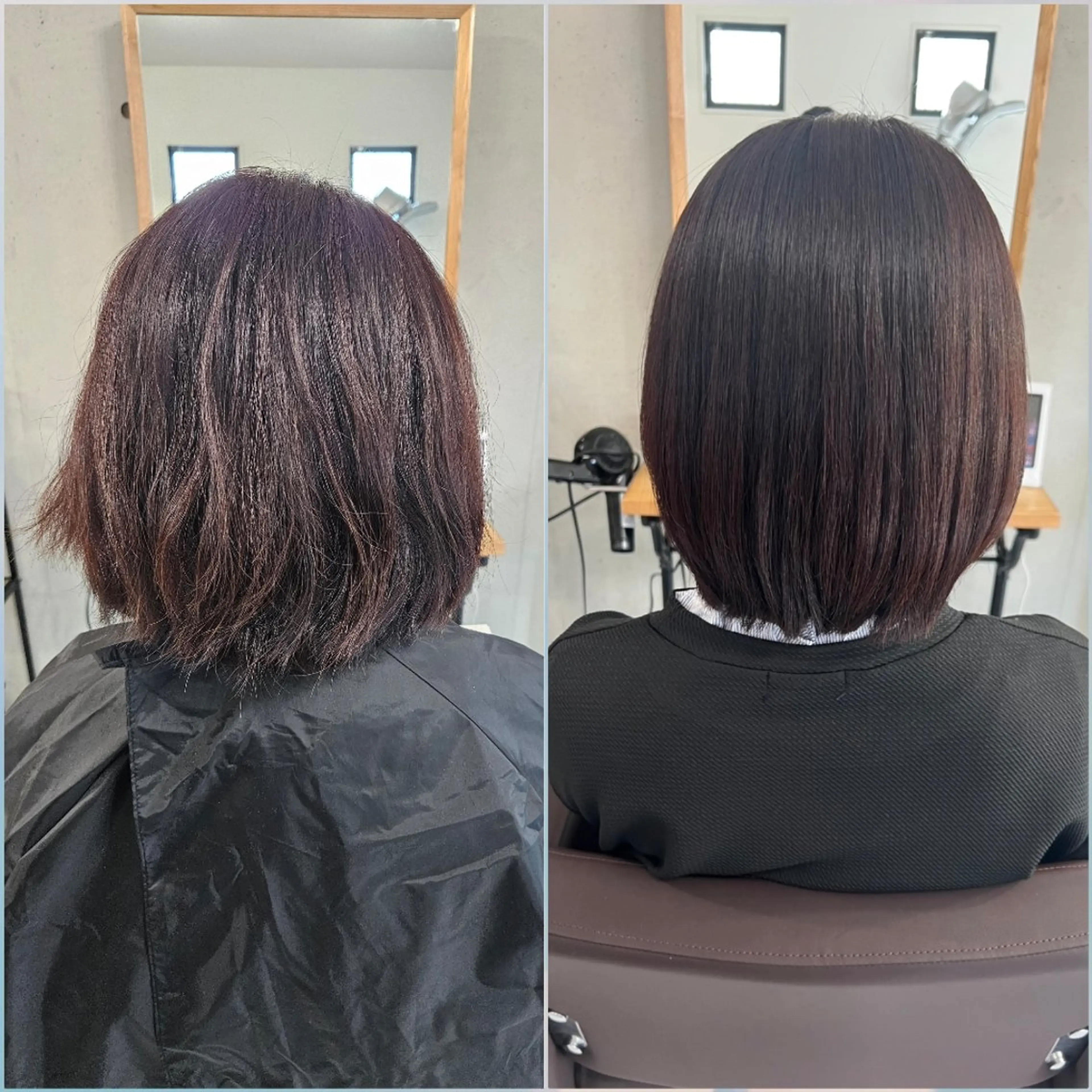 ミディアム カット 縮毛矯正 ma cherie 三浦直美のヘアスタイル