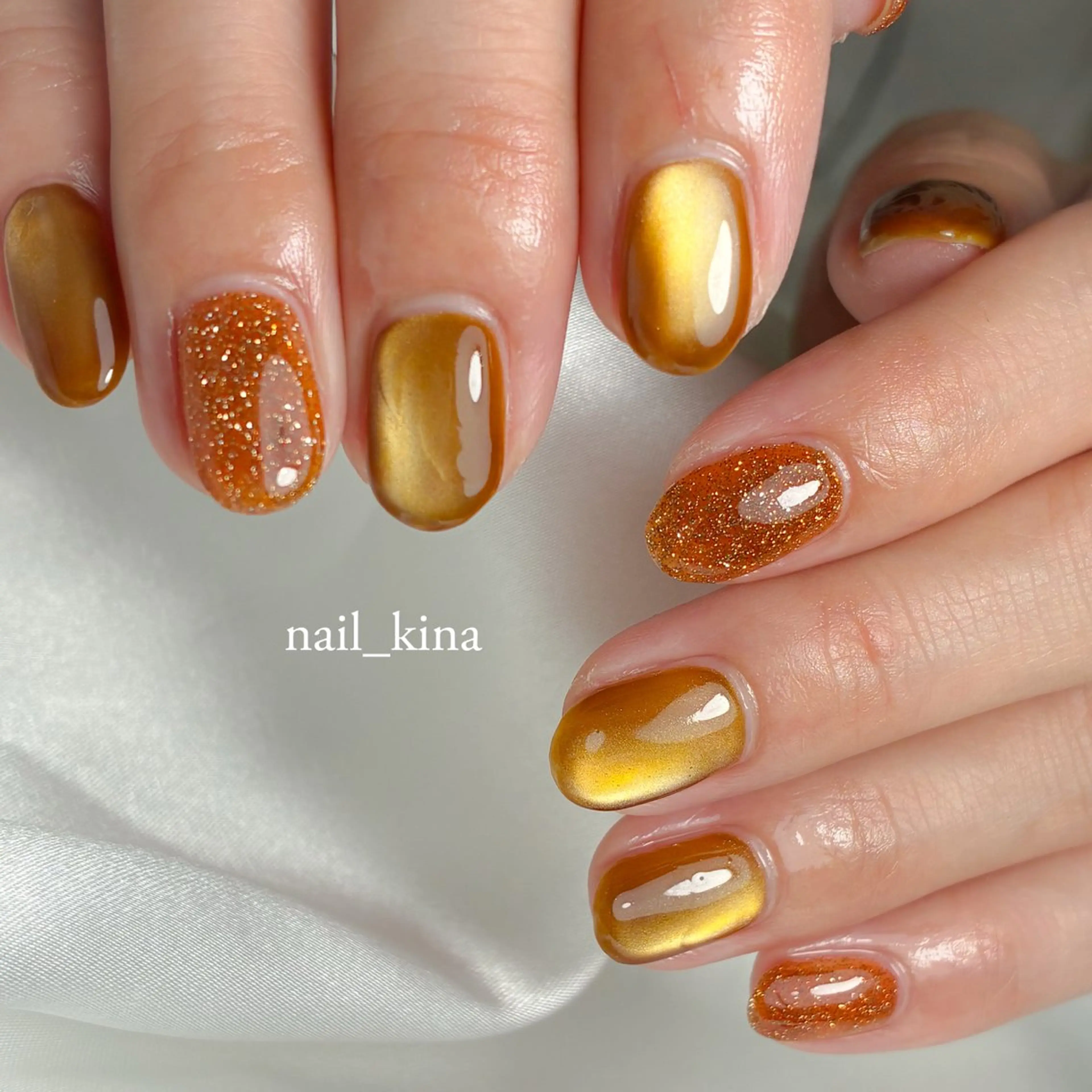 ネイル フラッシュネイル ジェルネイル マグネットネイル マグネットワンカラー ワンカラーネイル ハンドネイル nail_ kinaのネイルデザイン