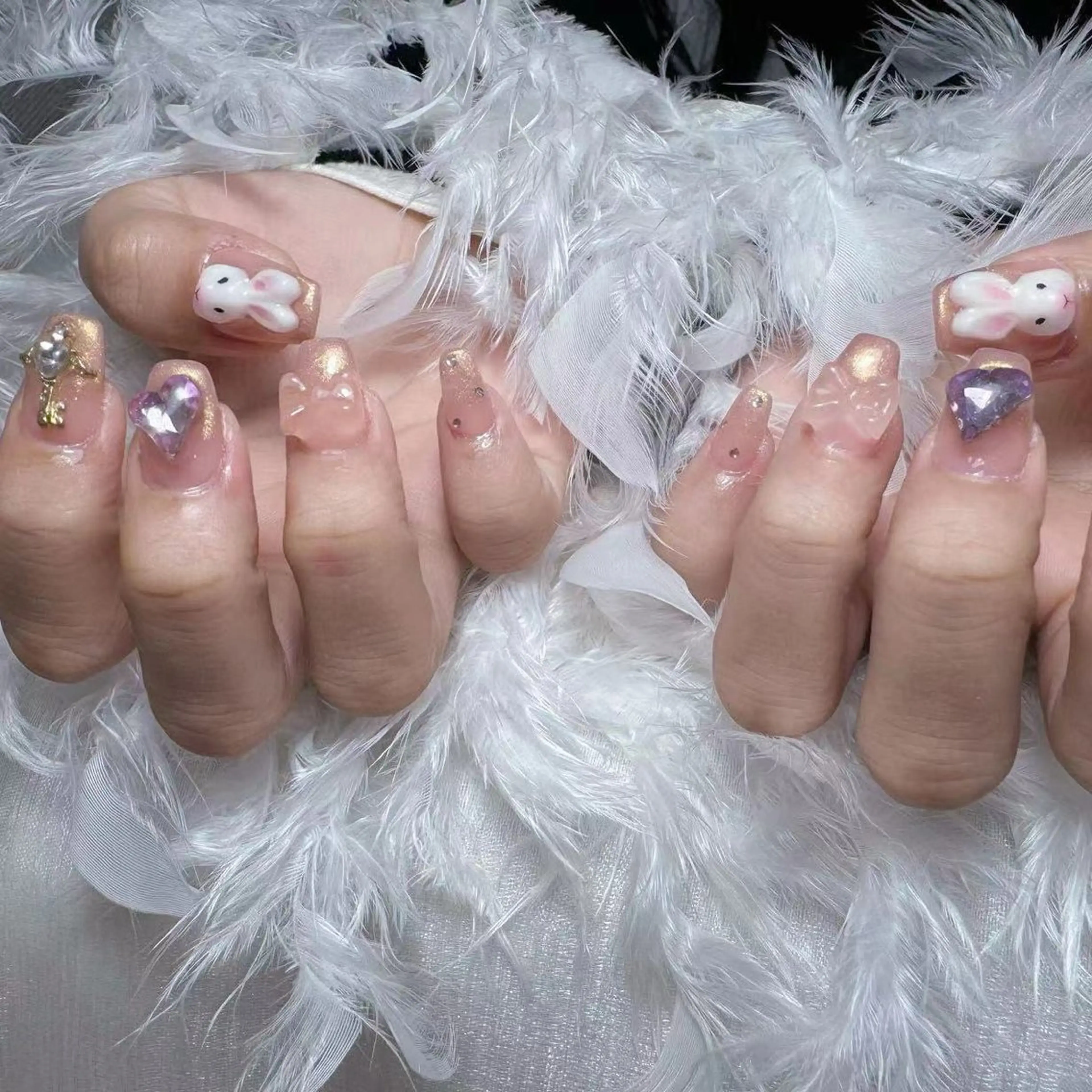 ネイル アートネイル オーロラネイル ガーリー キラキラネイル 韓国ネイル Diamond NAIL✨のネイルデザイン