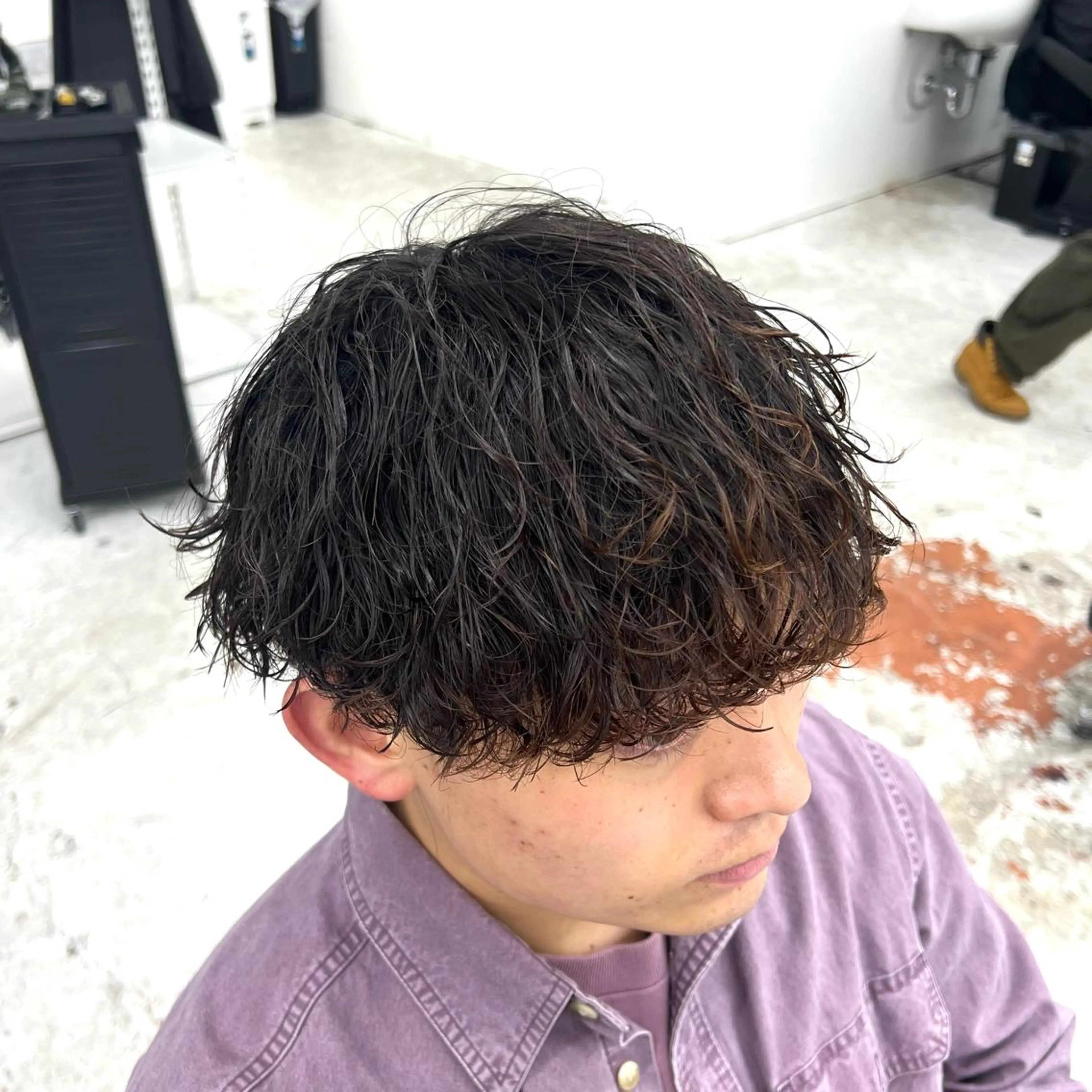 ショート パーマ メンズ 波巻きパーマ カット パーマ 柏メンズカットパーマ NO.1タイチのヘアスタイル