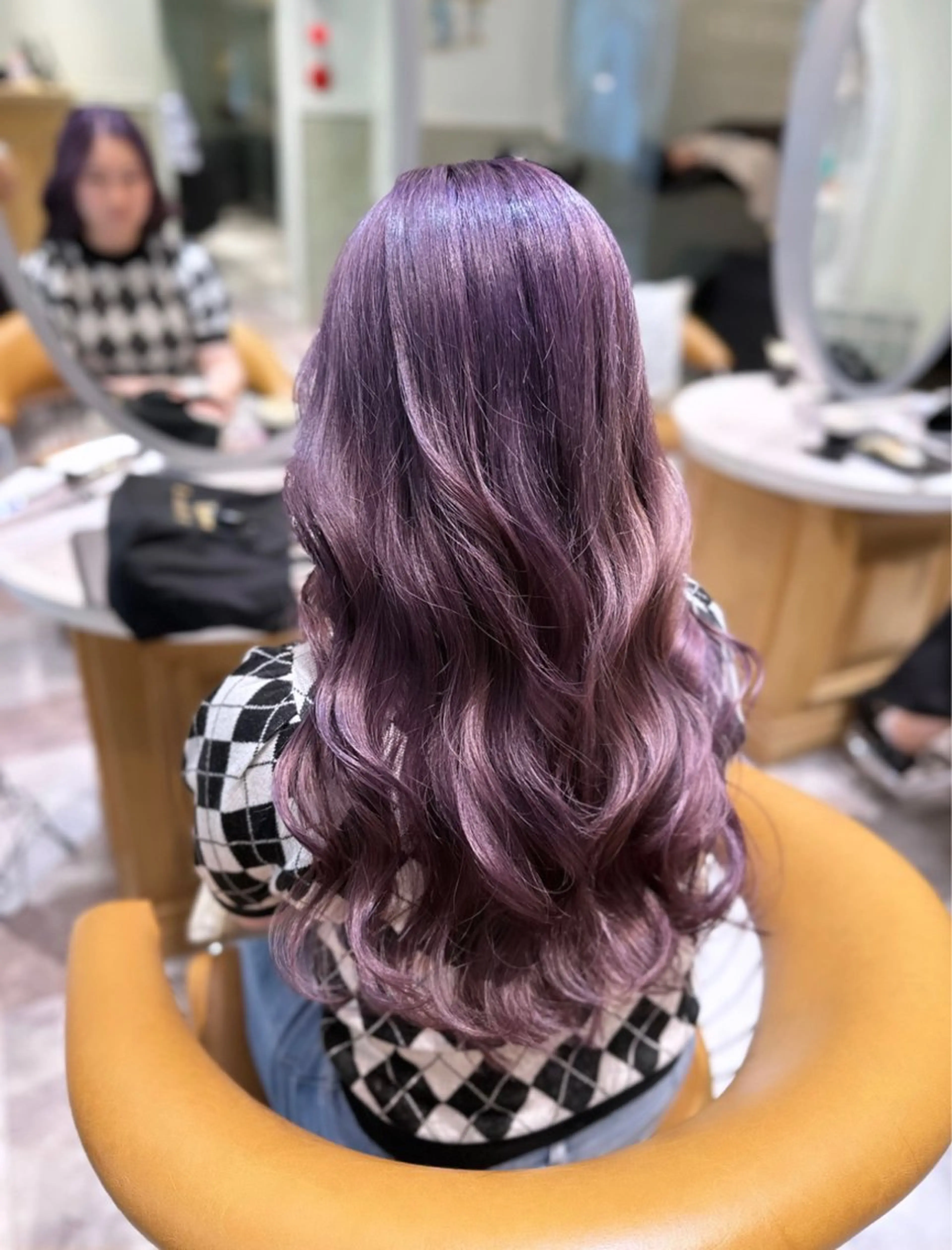 ロング ボブ ハイライト 髪質改善 韓国風ヘア 小顔カット ヘアカラー トリートメント 透明感カラー/カット 髪質改善/森栄範のヘアスタイル