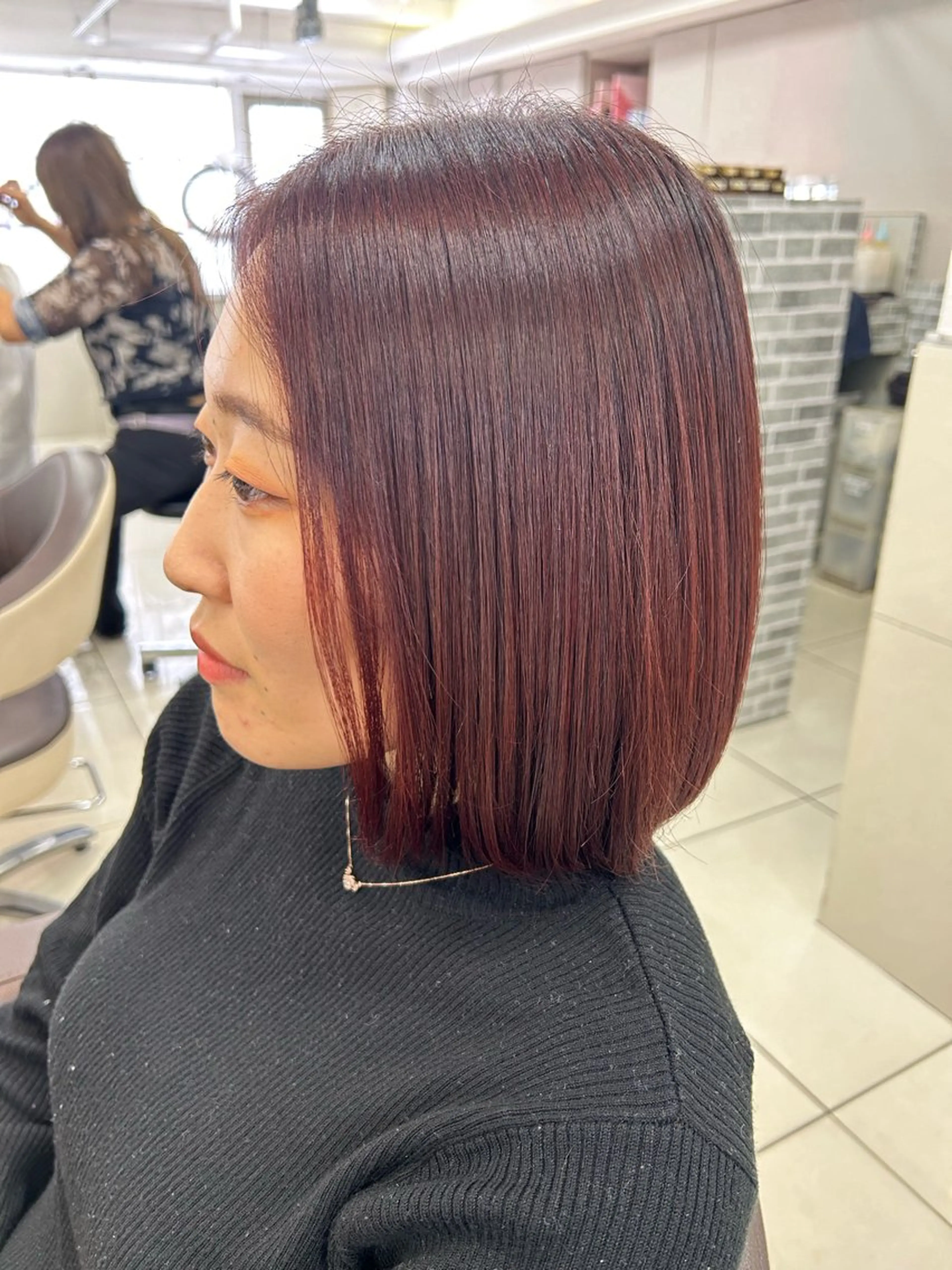ミディアム カラー ブラウンカラー 大内 雅生のヘアスタイル