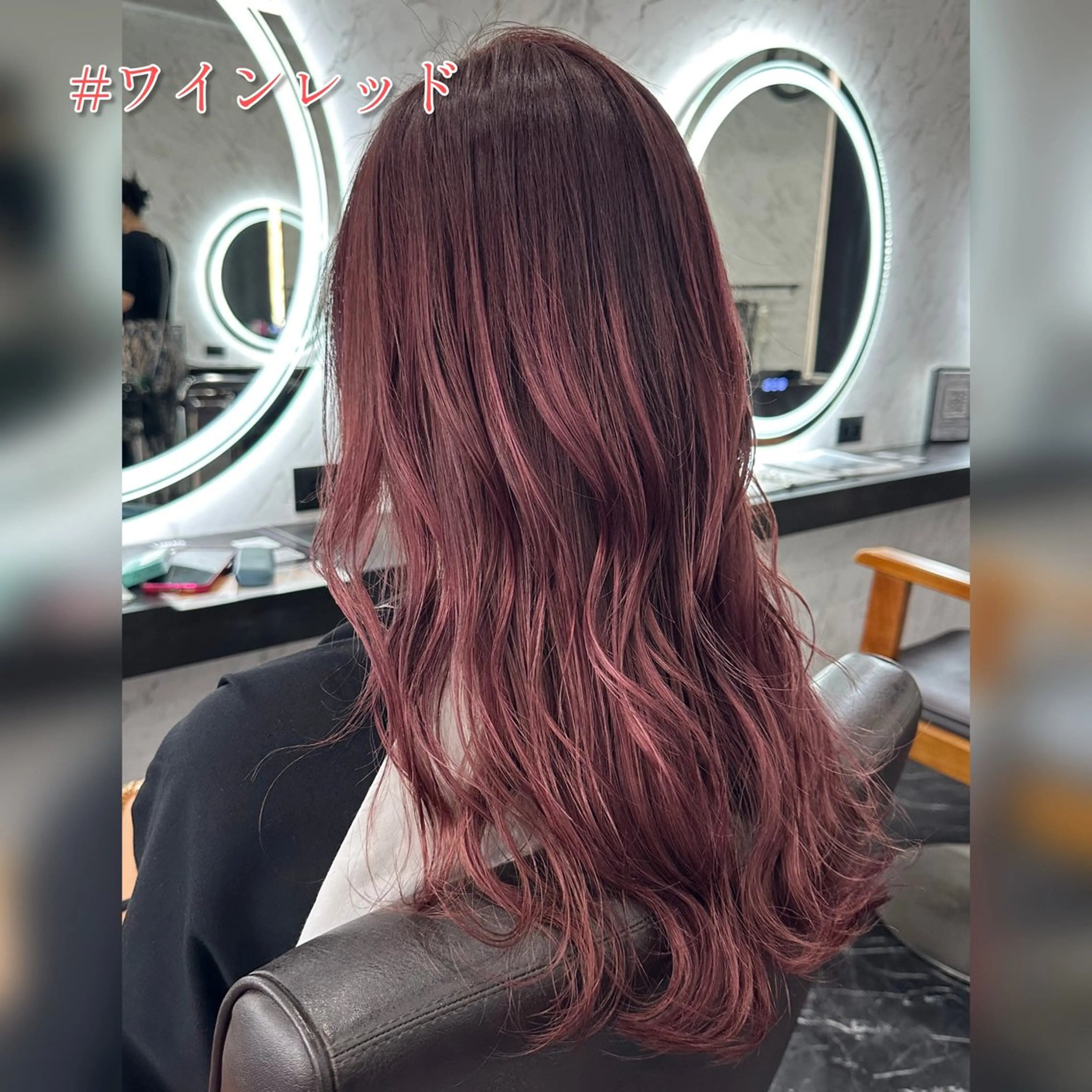 セミロング カラー イルミナカラー ピンクカラー レッドカラー カット ヘアカラー LOHAS 関根真由美のヘアスタイル