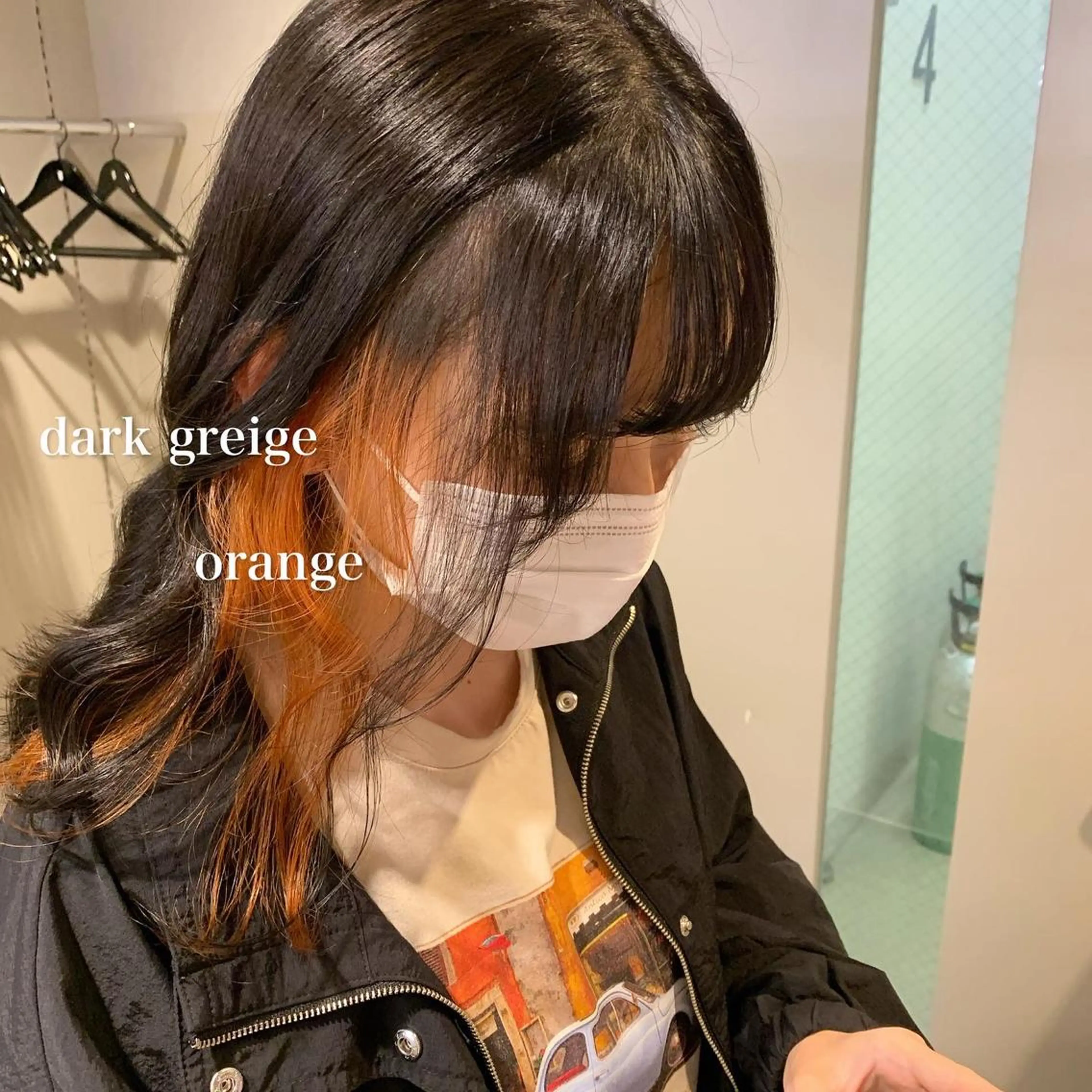 ロング カラー 韓国レイヤー ハッシュカットのヘアスタイル