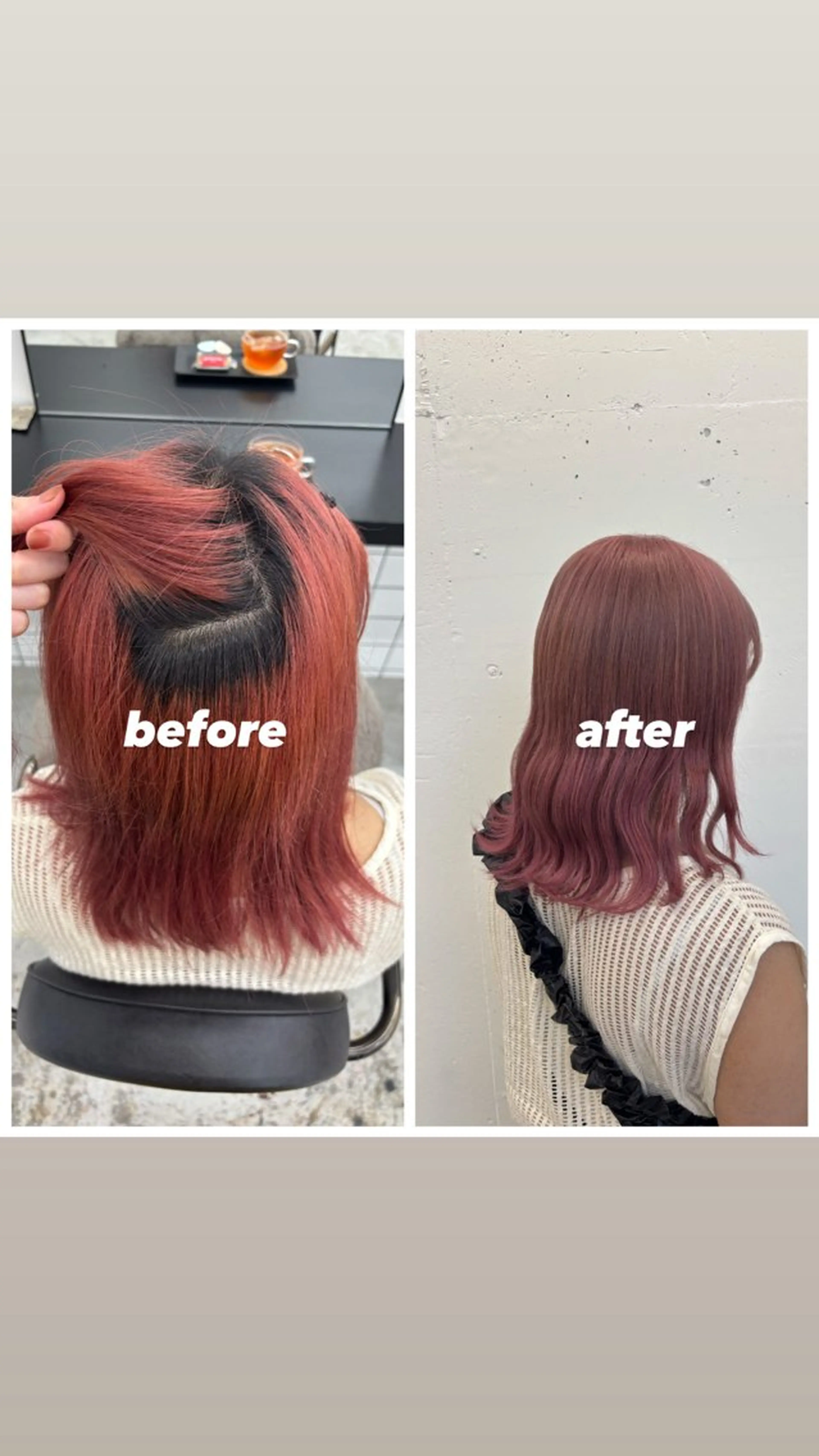 ミディアム カラー ベージュカラー ハイトーンカラー ピンクカラー ピンクベージュ ヘアカラー トリートメント 🌼あいり🌼 JILLSTUDIOのヘアスタイル