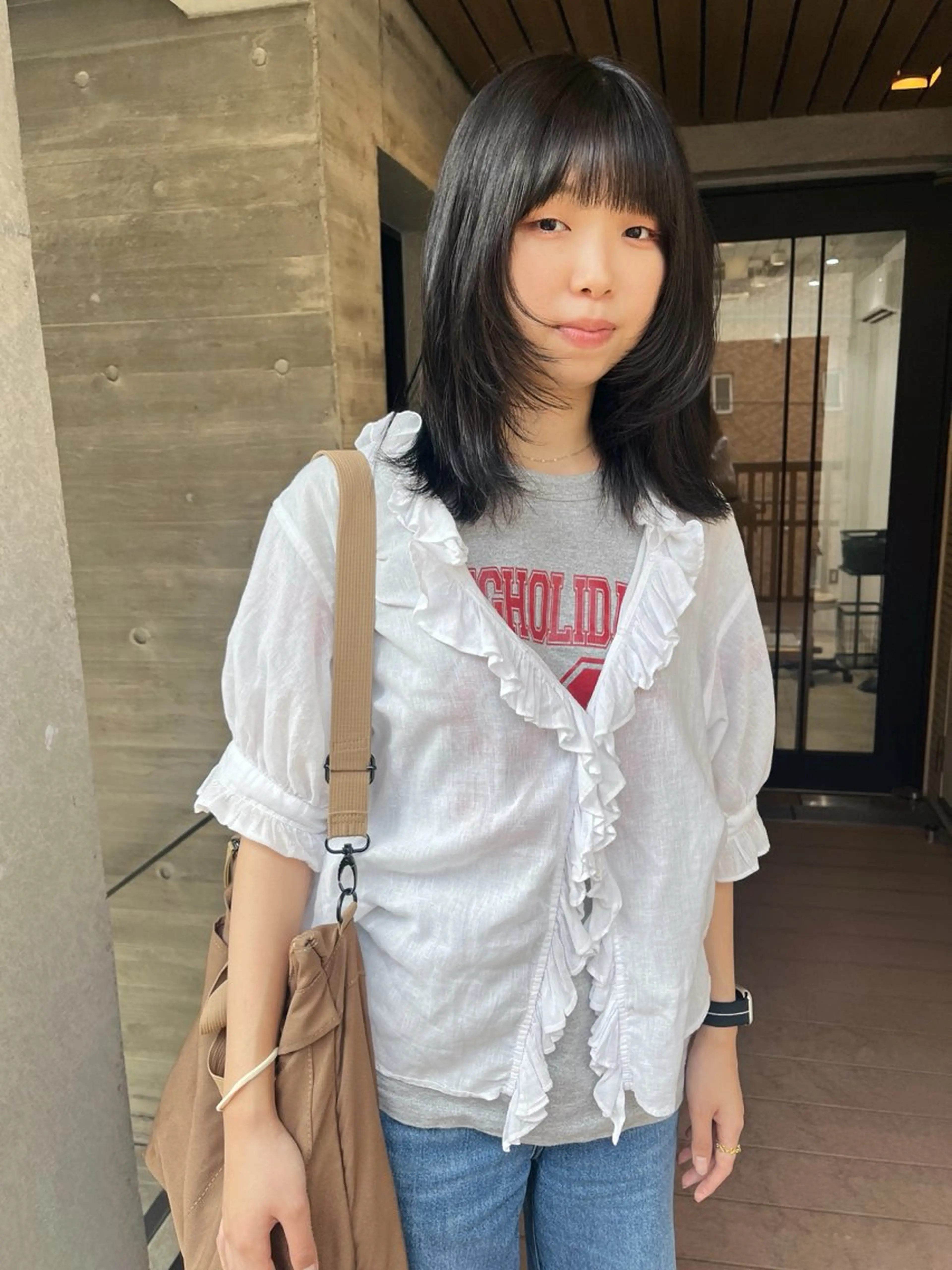 ミディアム カラー 暖色/パーマ 🌼クニトウメイのヘアスタイル