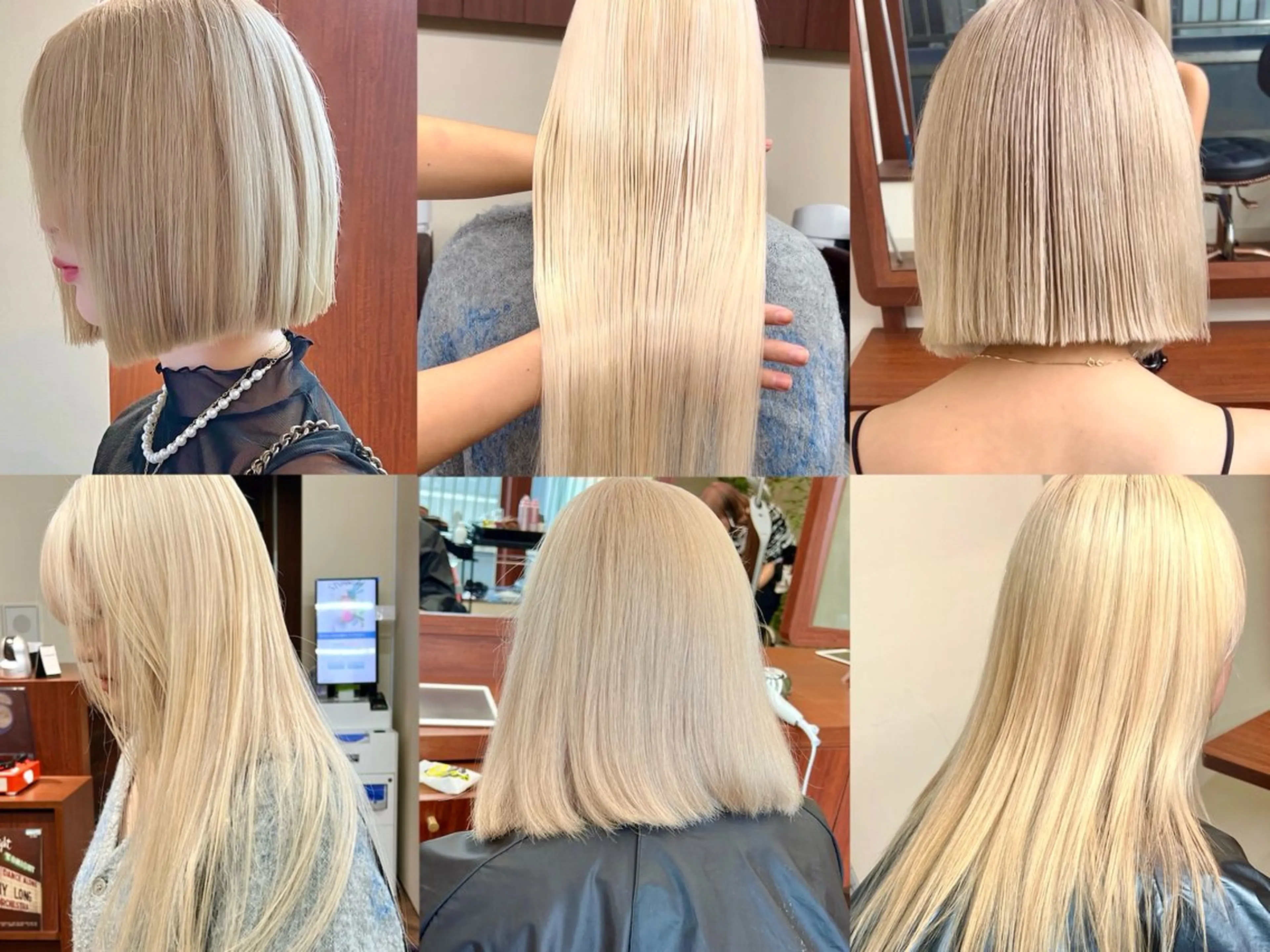 ミディアム カラー カット ヘアカラー トリートメント ニュアンスレイヤー ハイトーンカラーのヘアスタイル
