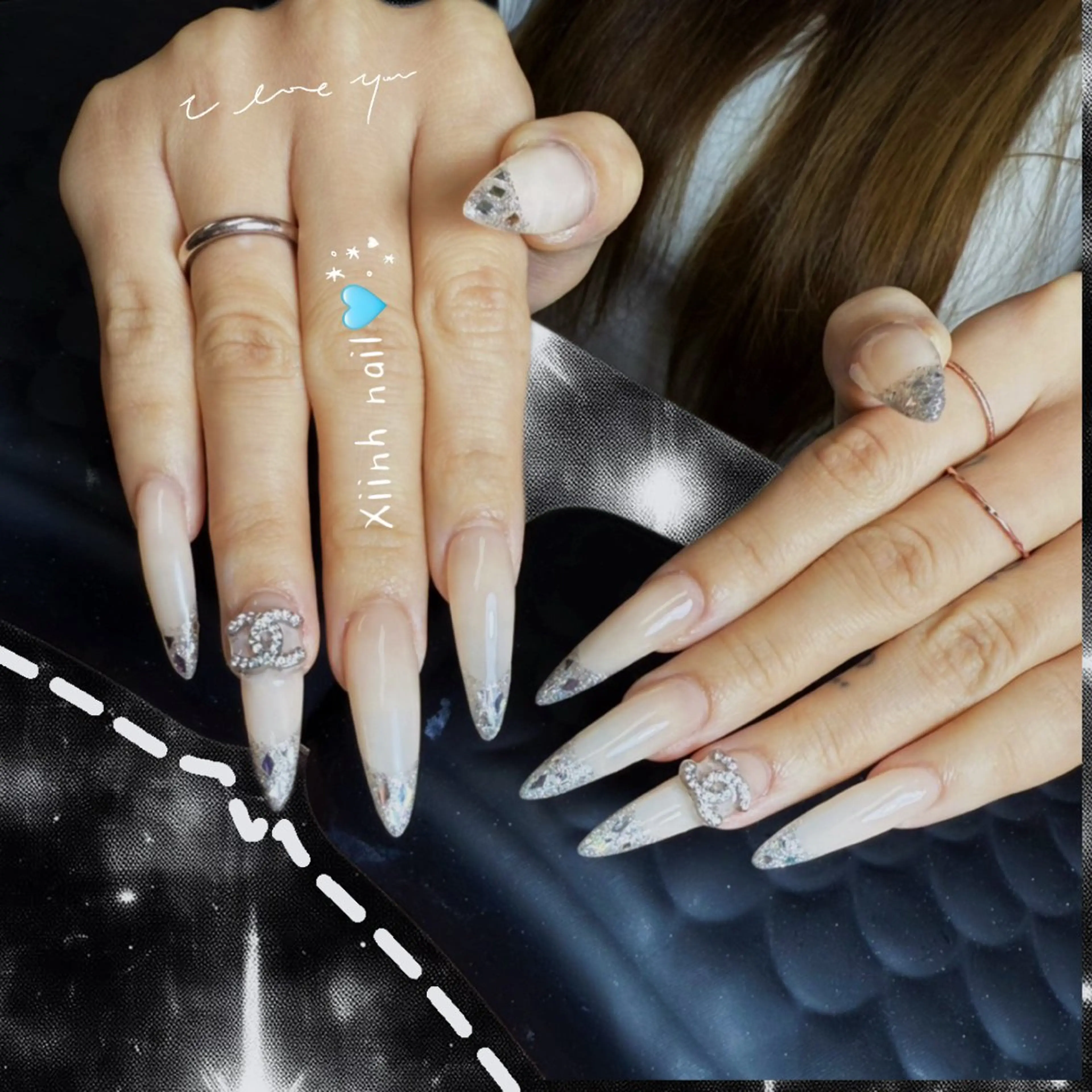 ネイル ブラウン チークネイル 桜ネイル 長さ出し フットネイル ハンドネイル XIINH NAIL SALONのネイルデザイン