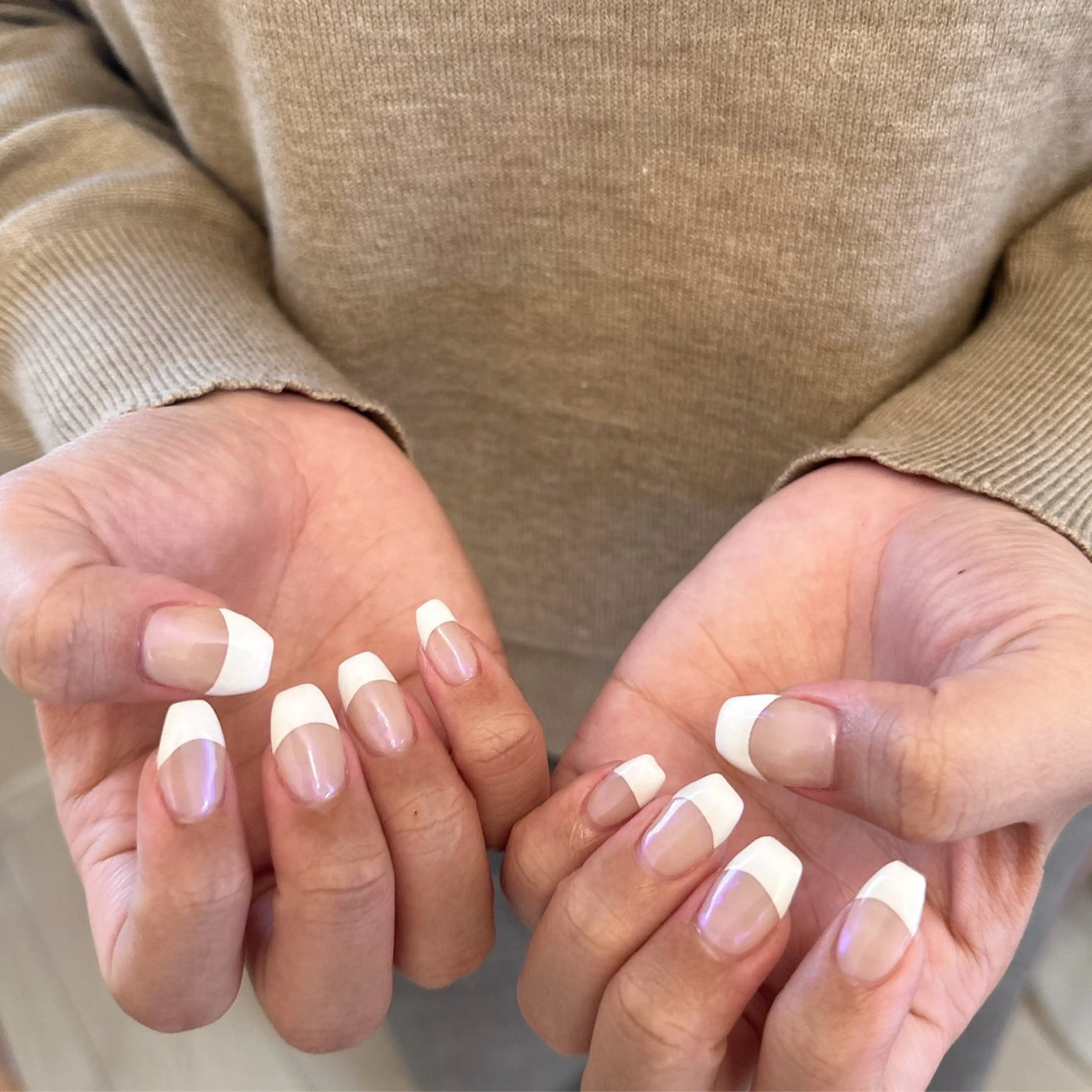 ネイル オーロラネイル フレンチネイル パープル nail salon coco.のネイルデザイン
