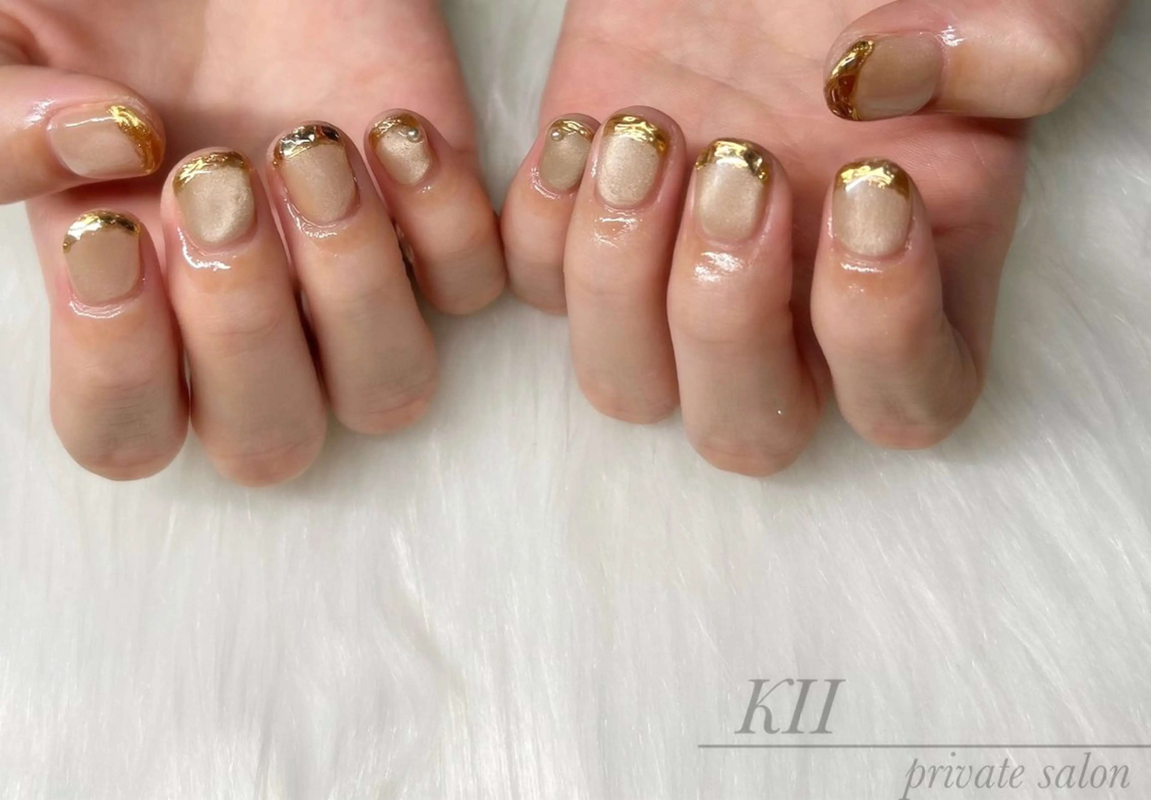 ネイル マグネットネイル ミラーネイル 持ち込み ショートネイル private nail  KIIのネイルデザイン