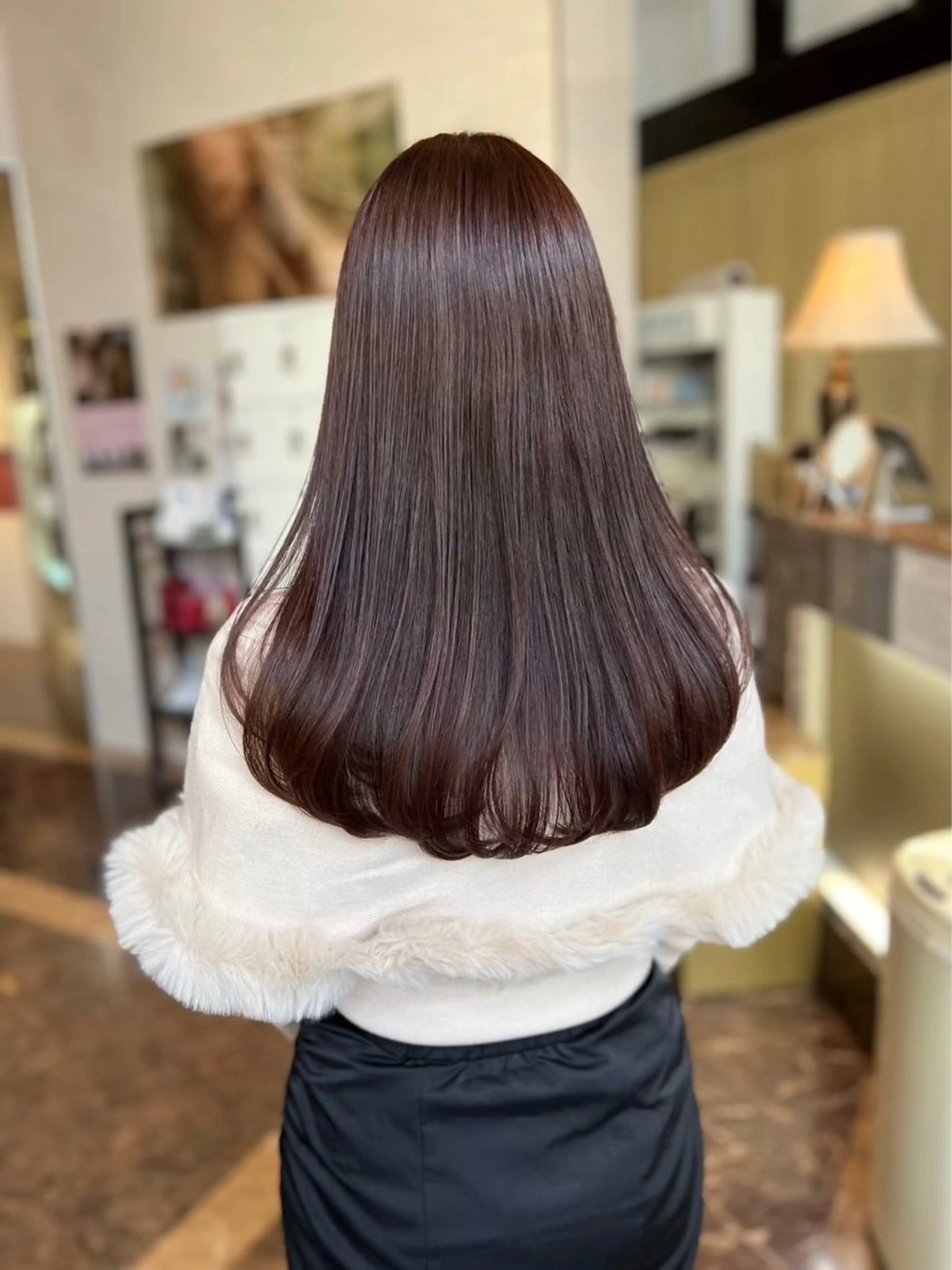 ロング 髪質改善 ヘアカラー トリートメント olino/西田辺 エフェクトブリーチのヘアスタイル