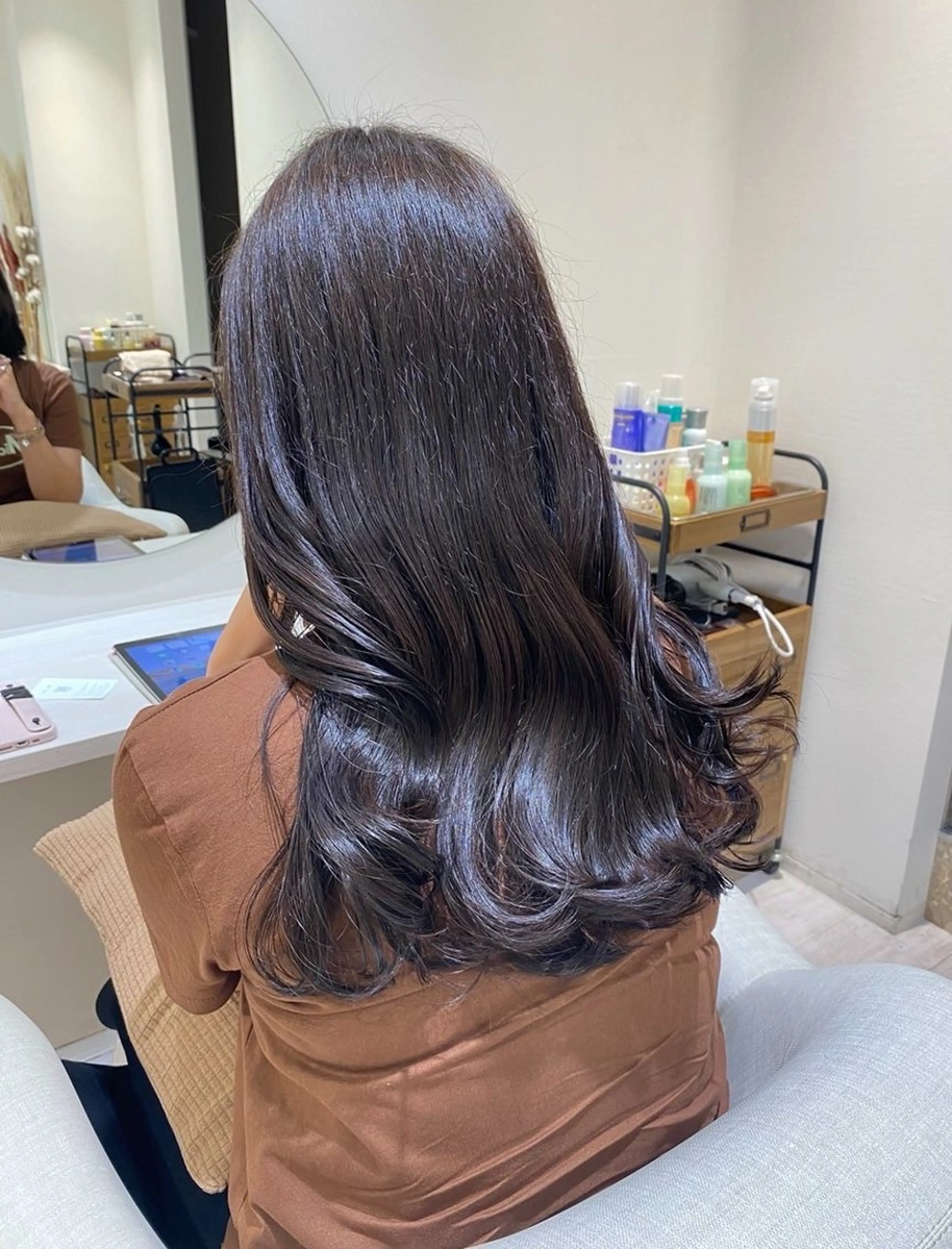 ロング カラー ブラウンカラー 透明感カラー ラベンダーカラー Ｆ.まひろ🎀 暖色カラー／ベージュのヘアスタイル