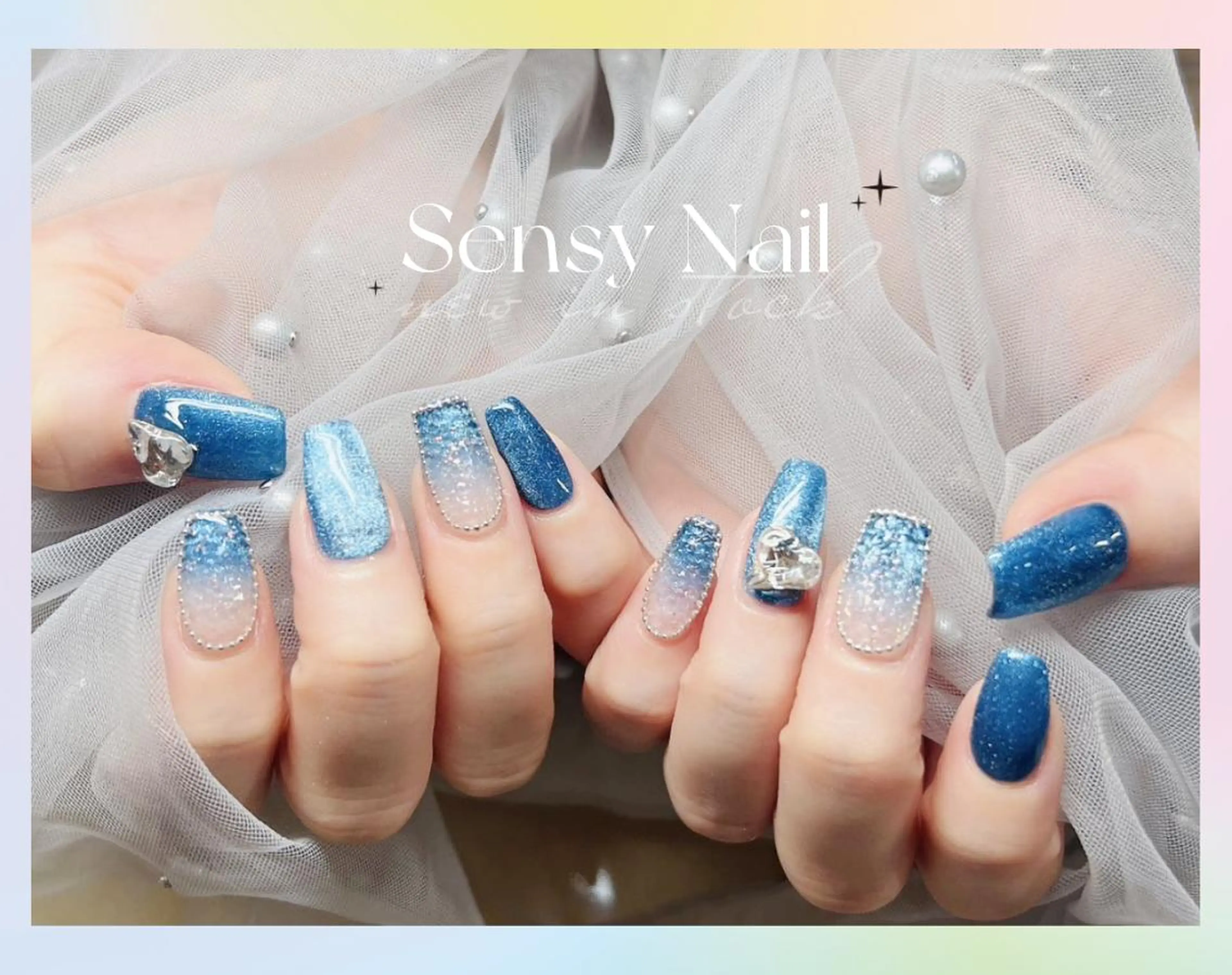 ネイル アートネイル ジェルネイル ラメ(グリッター) ラメグラデーション ソフトジェル ハンドネイル ハンドケア Sensy ネイル専門店のネイルデザイン
