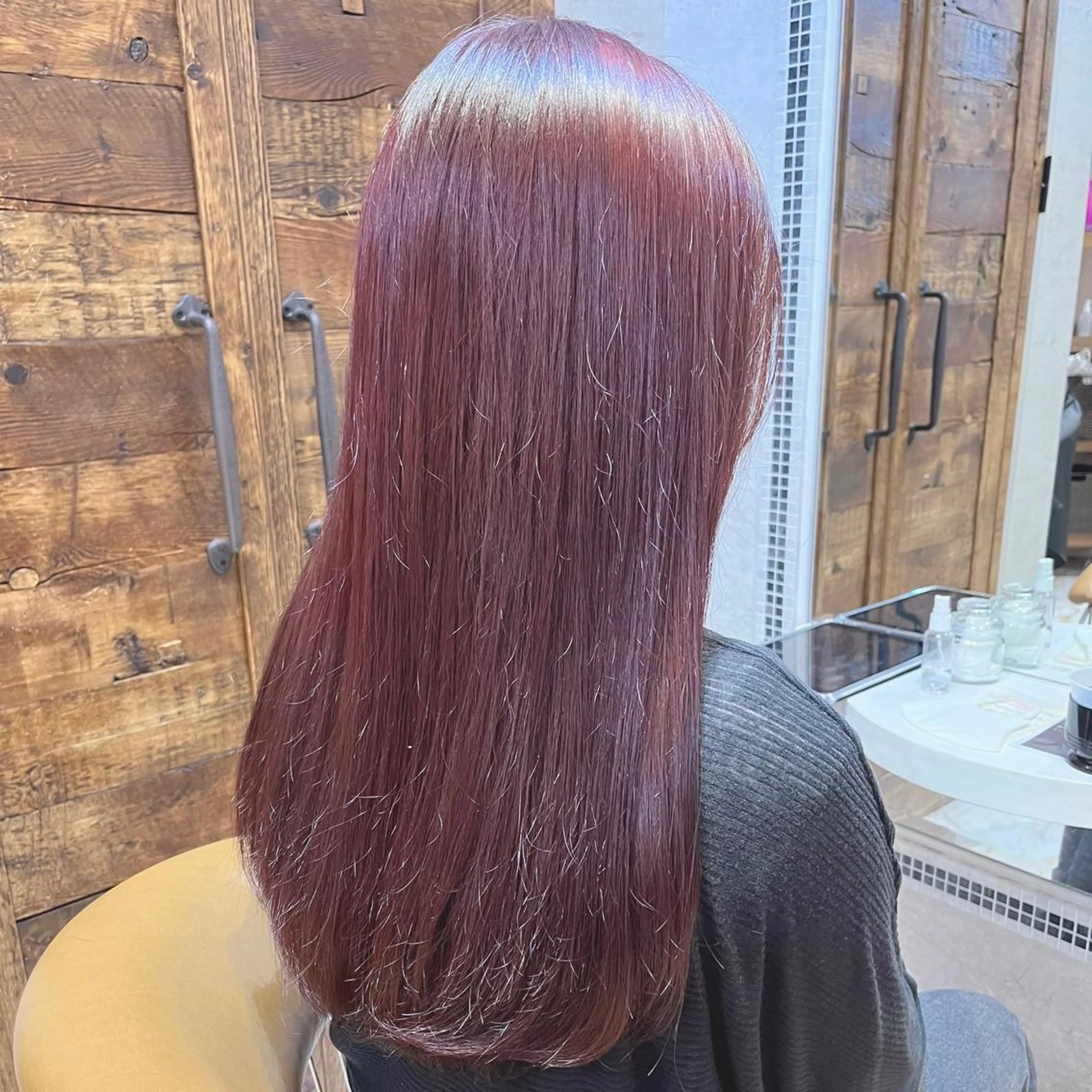 ロング 川井麻由🎀アイドル 量産🎀ピンクカラーのヘアスタイル