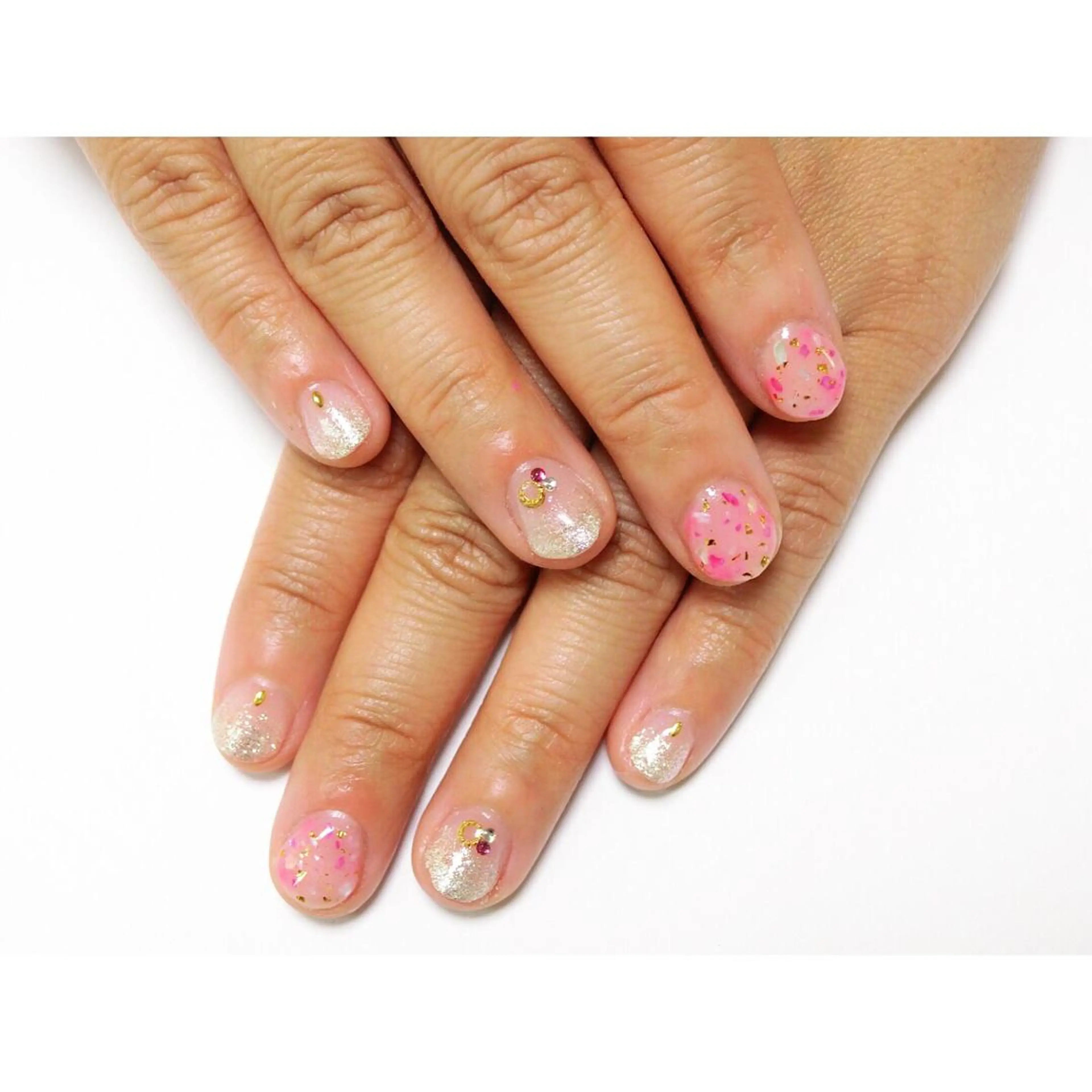 ネイル 痛ネイル/ワンホン/ フィルイン/長さだしのネイルデザイン