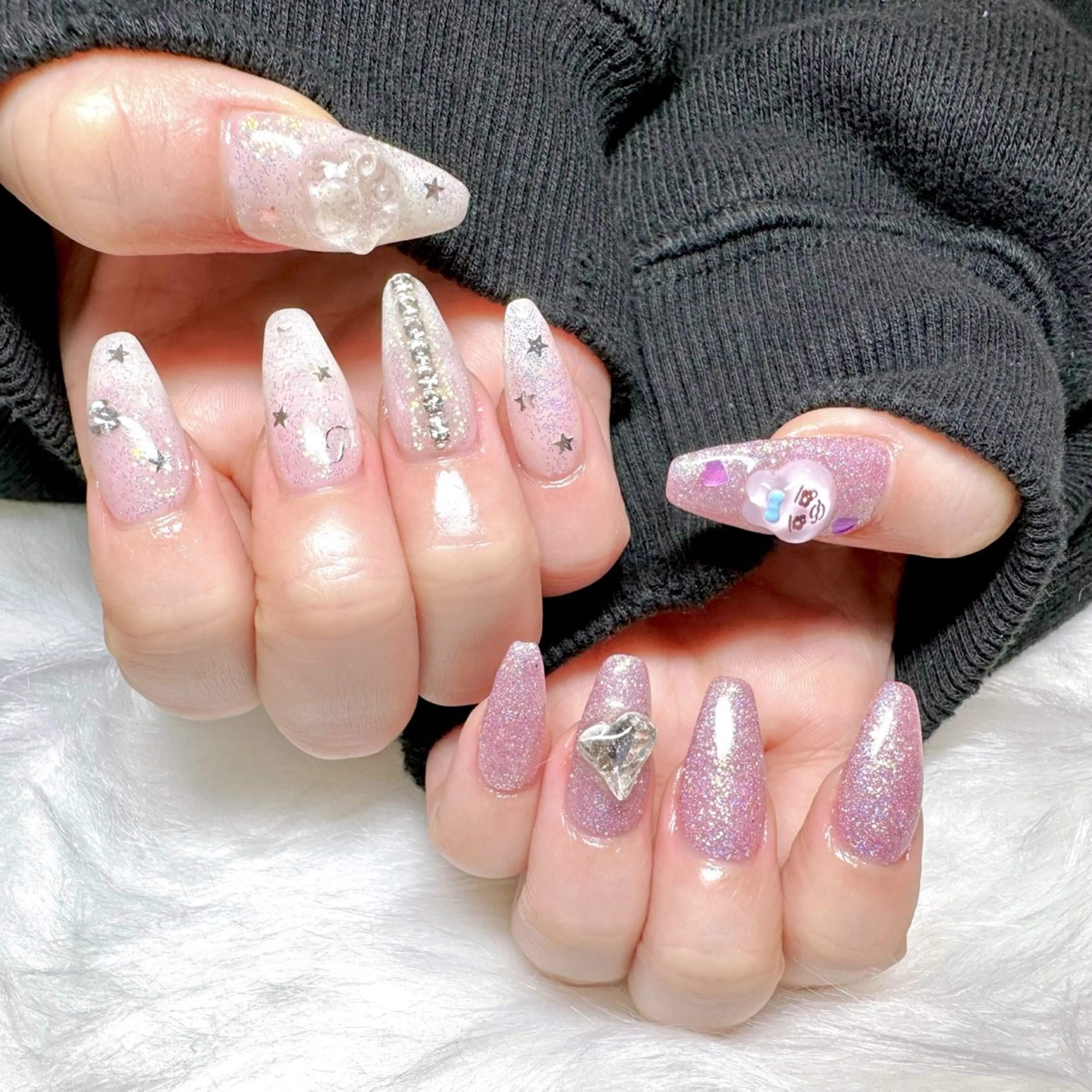 ネイル ラメ(グリッター) ハンドネイル ひなの🌻hina nail自宅サロンのネイルデザイン