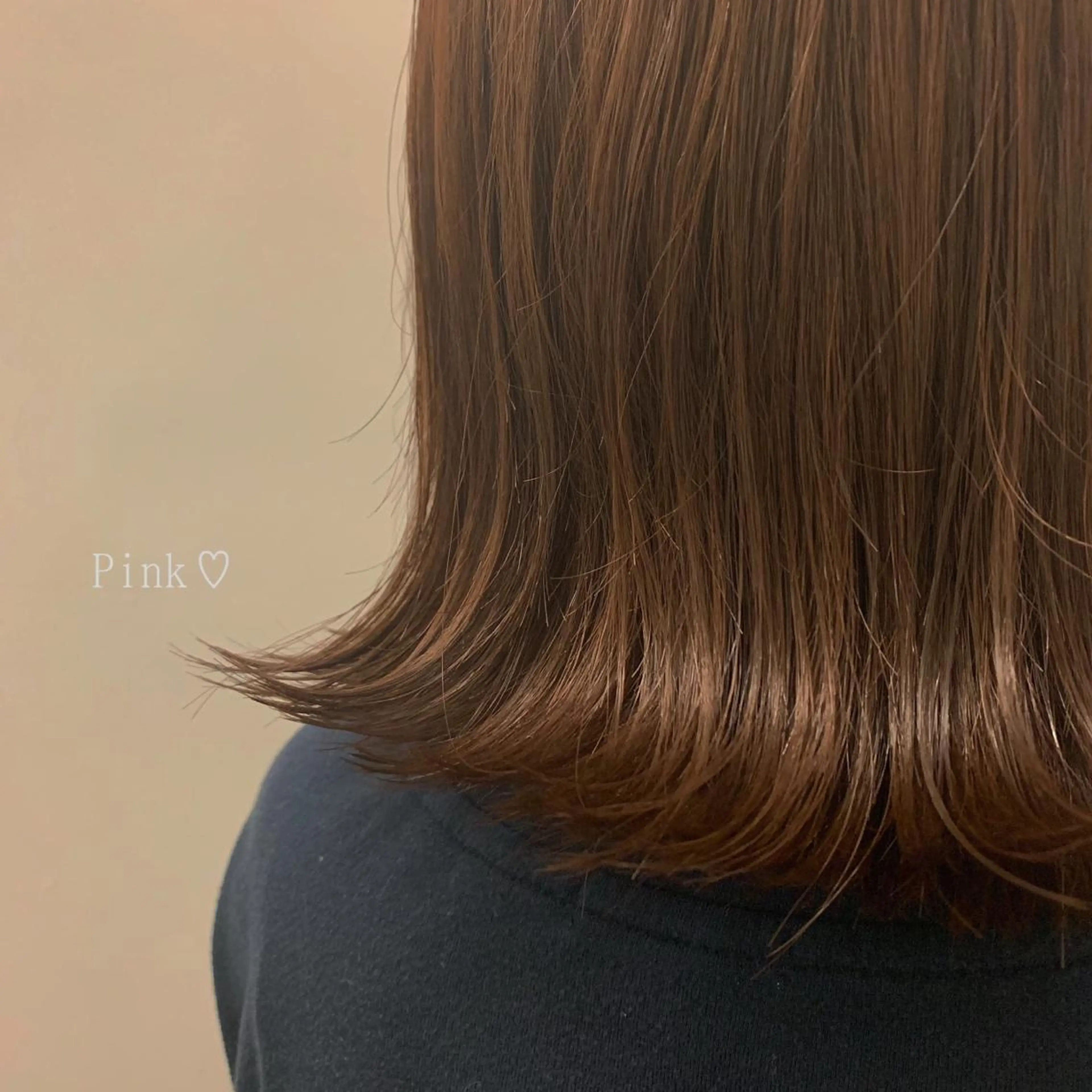 ミディアム カラー ブラウンカラー ピンクカラー ピンクブラウン stylist/ボブ ことの/韓国レイヤーのヘアスタイル