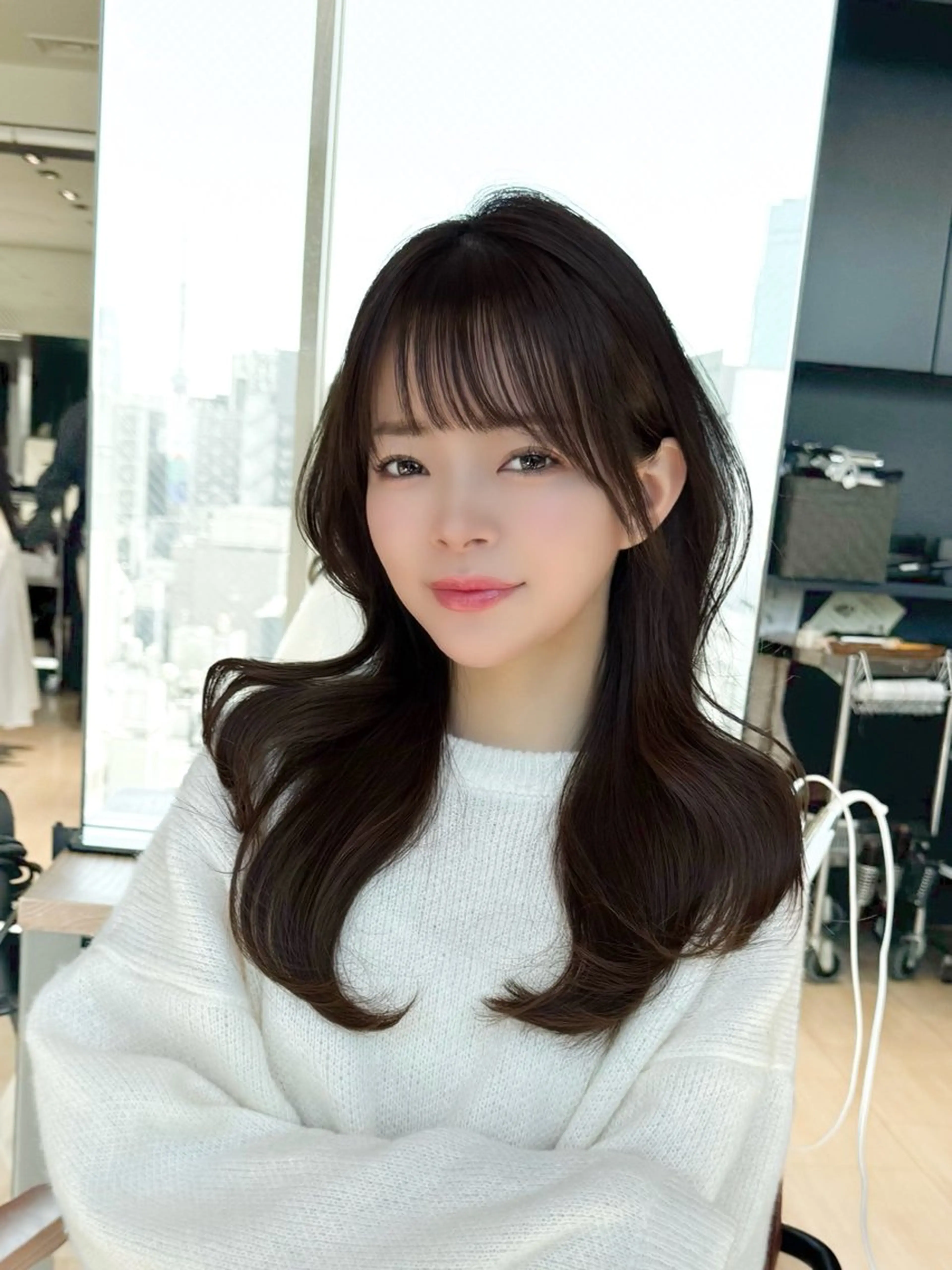 ミディアム カラー ヘアアレンジ カット ヘアカラー トリートメント 最小顔周りカット/ くびれヘア/窪田洸希のヘアスタイル