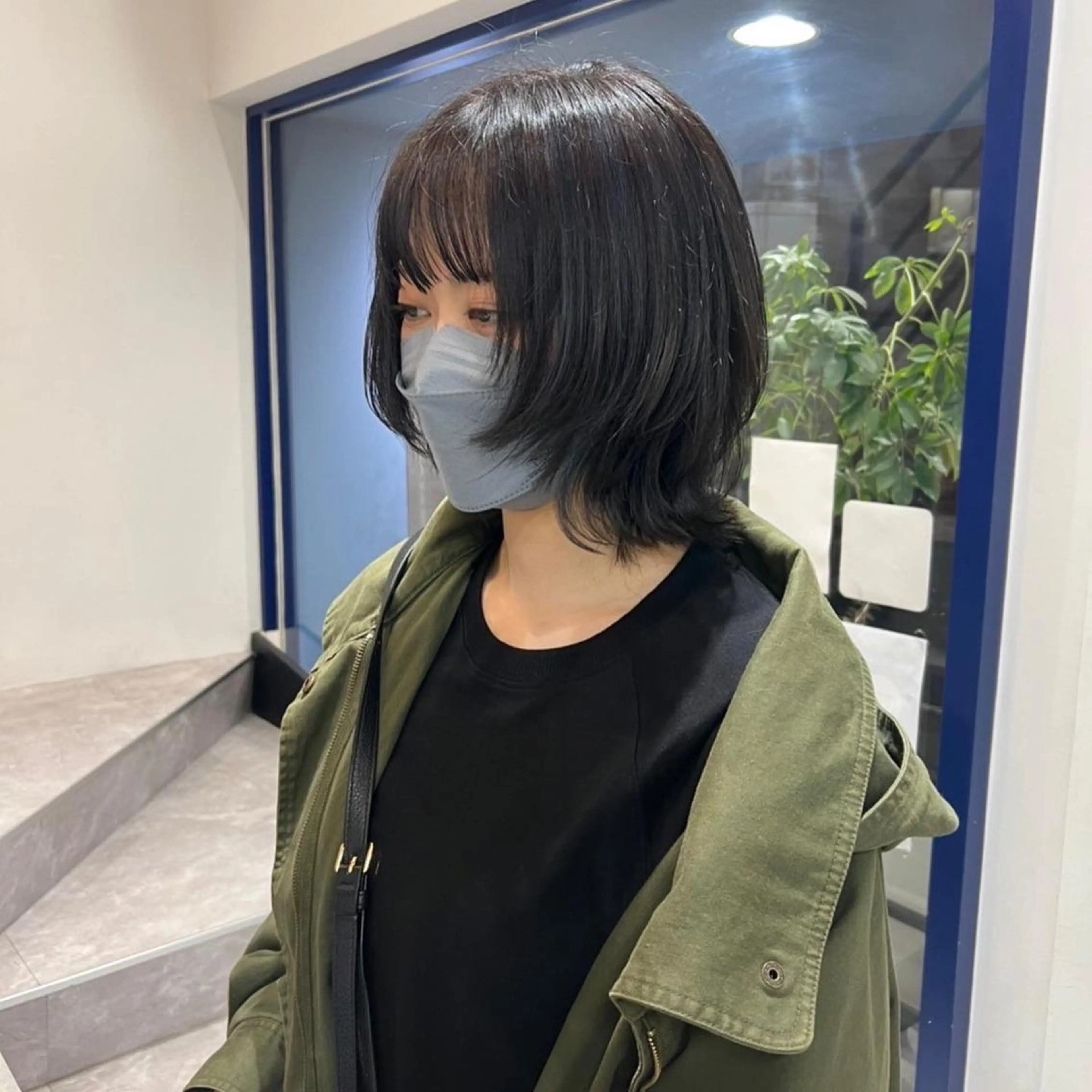 ミディアム カラー アッシュ ボブ ウルフカット ウルフボブ 村山 豪歩のヘアスタイル
