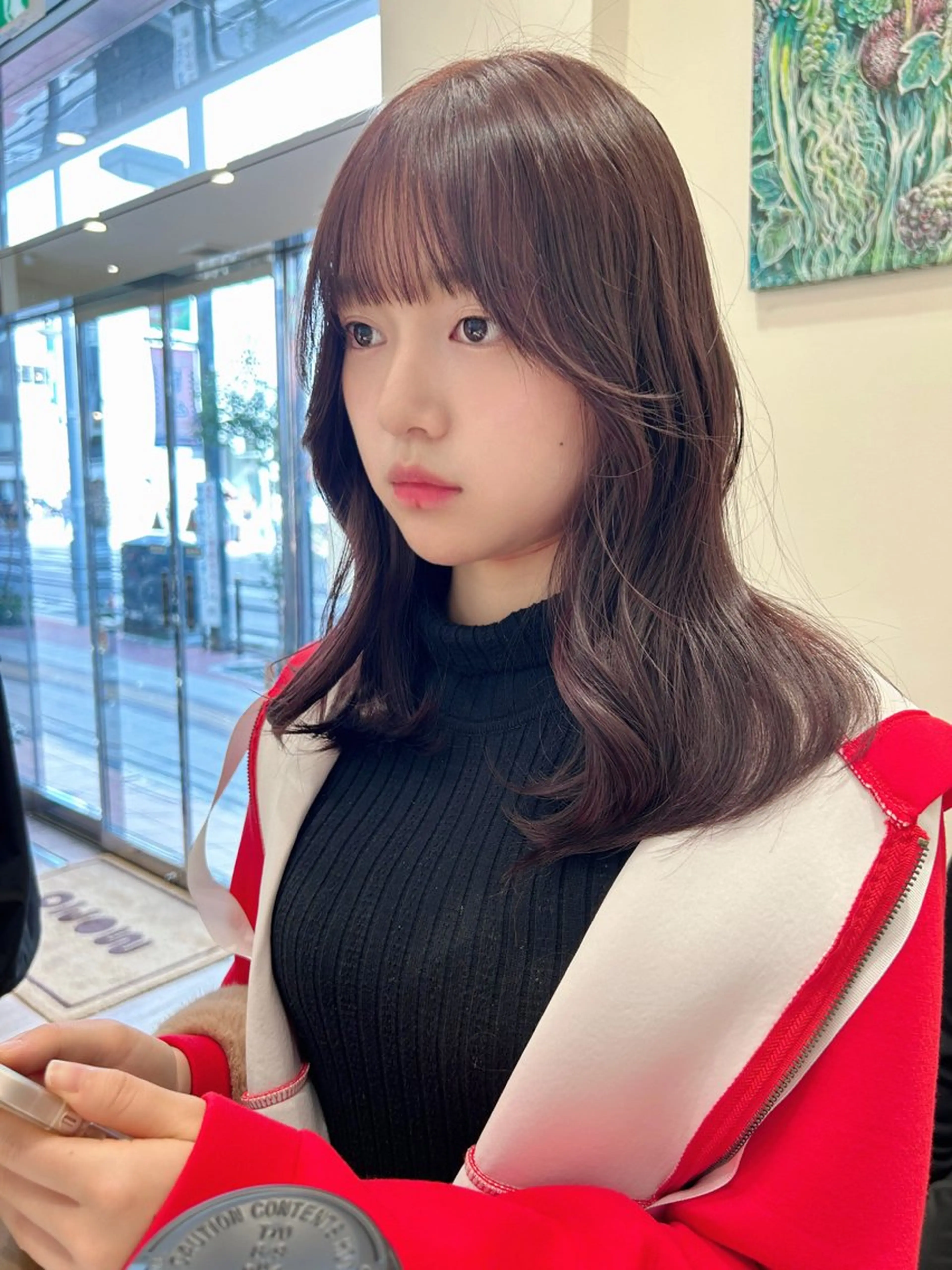 ミディアム カラー ヨシンモリ 韓国風ヘア カット ヘアカラー ケアブリーチ 坪井佑樹のヘアスタイル