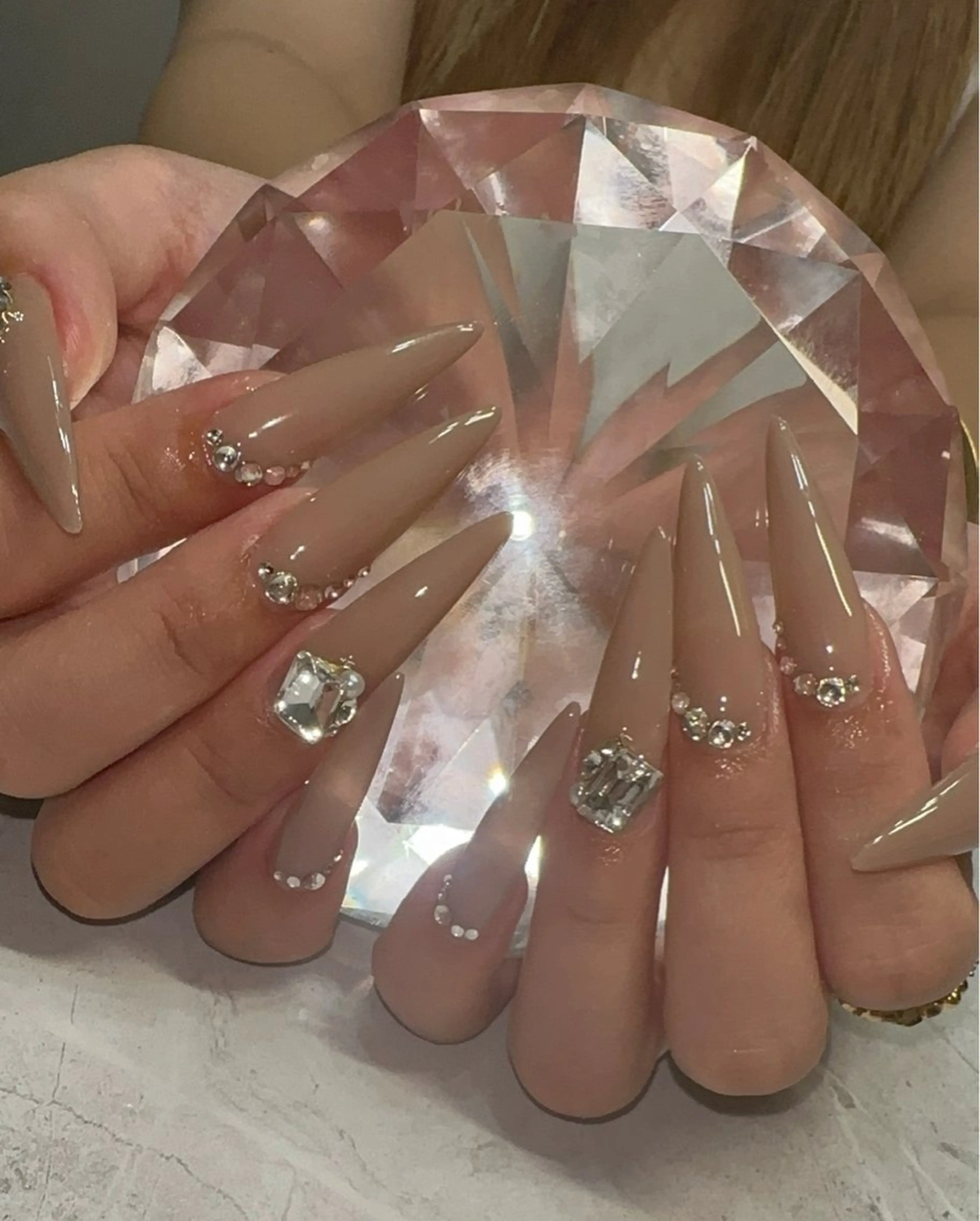 ネイル 長さ出し ロングネイル ハンドネイル Nailsalon Clairのネイルデザイン