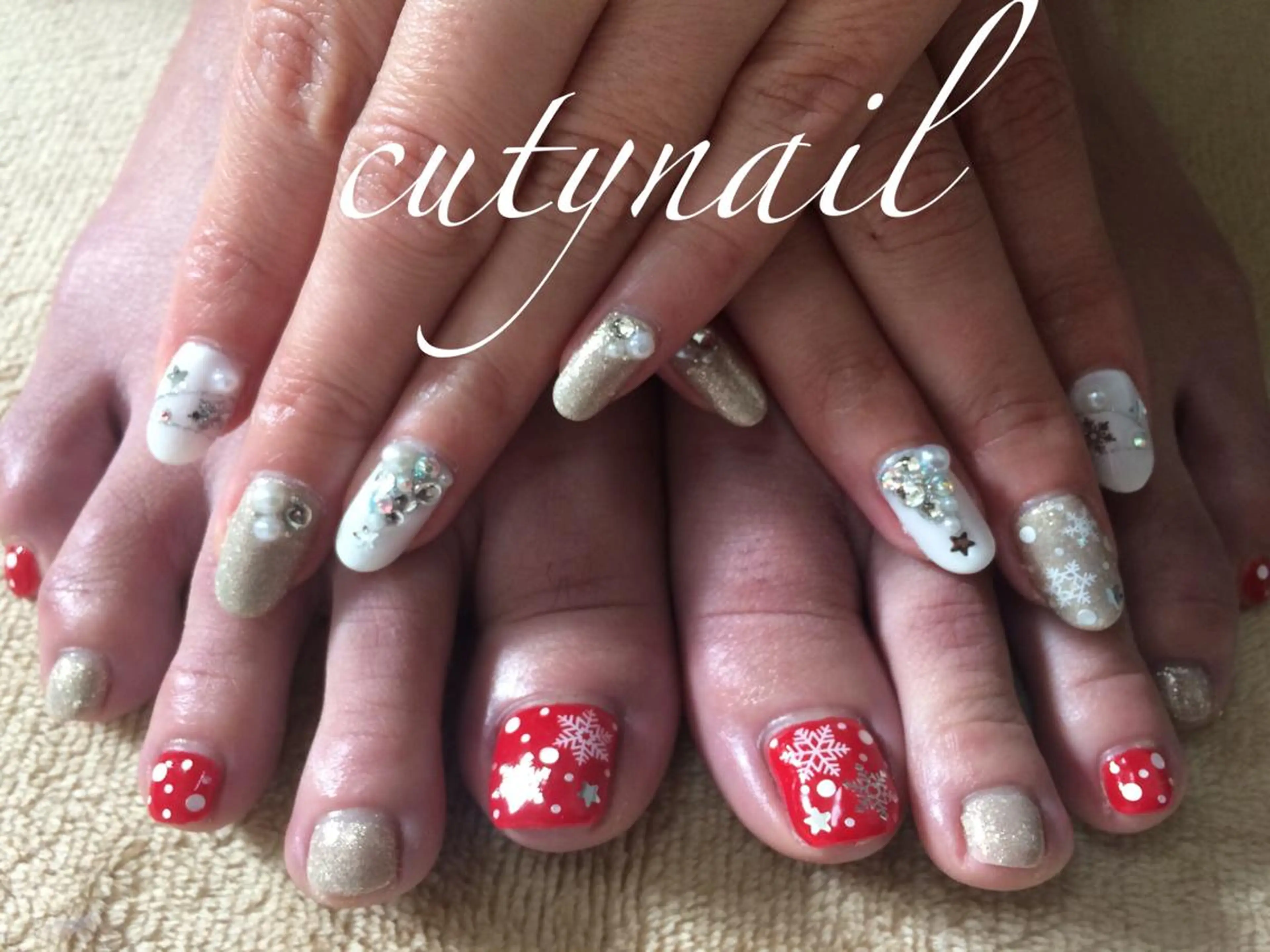 ネイル フットネイル ストーンネイル cuty nailのネイルデザイン