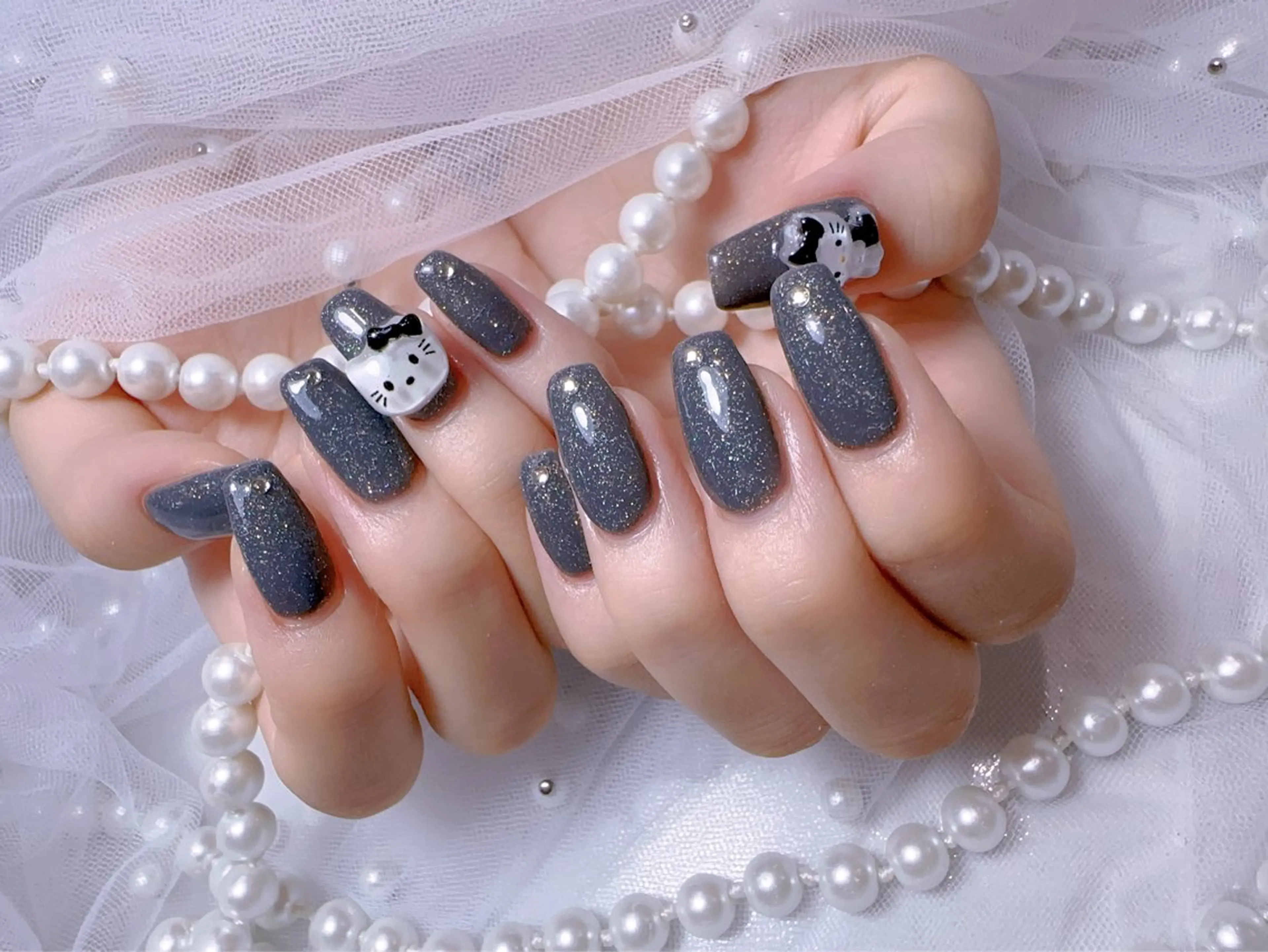 ネイル アートネイル フラッシュネイル フレンチネイル ジェルネイル ガラスフレンチ ハンドネイル You&Me Miyuのネイルデザイン