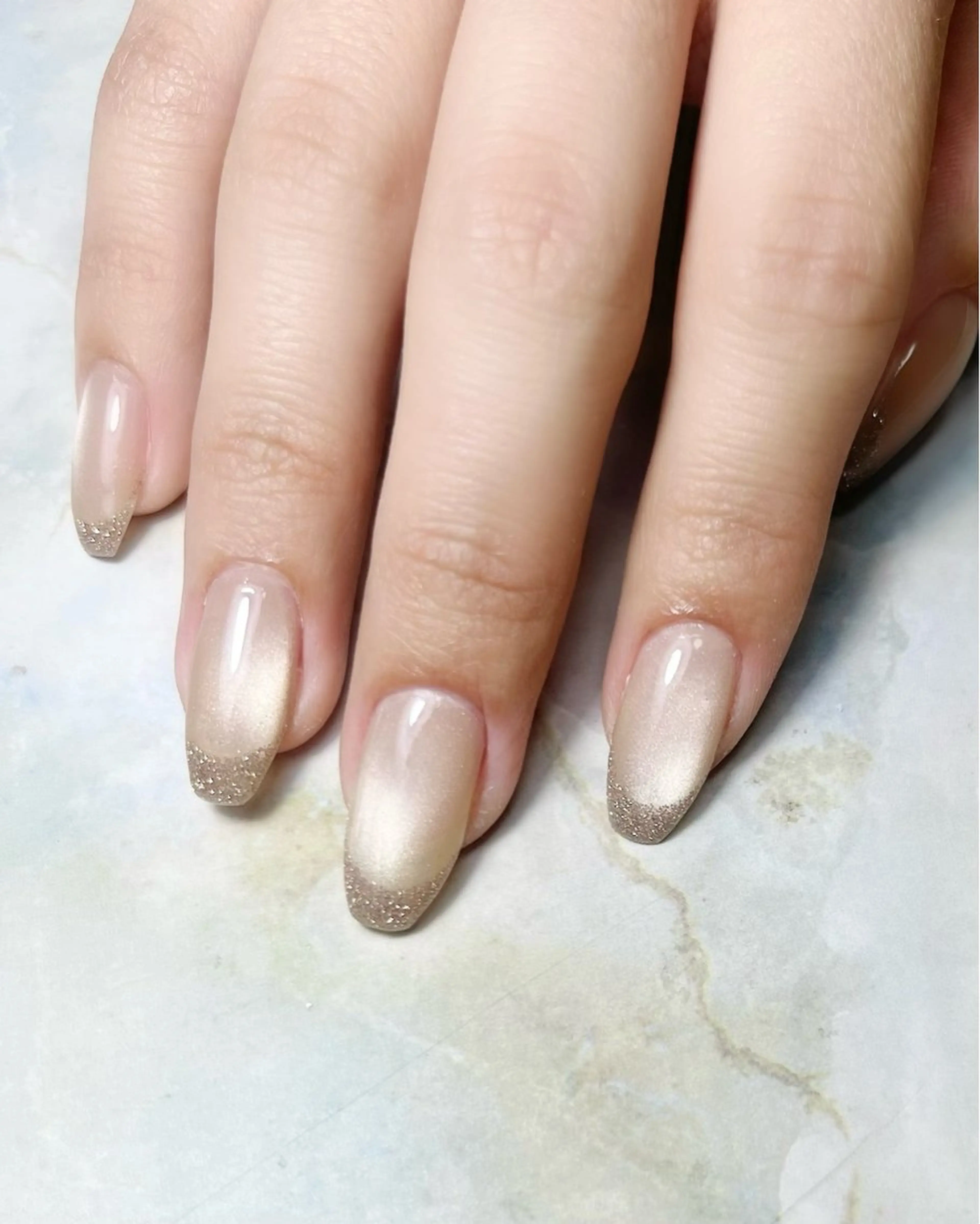 ネイル フレンチネイル ラメ(グリッター) マグネットネイル ハンドネイル rii 　nail所属・rii  nail rikoのネイルデザイン