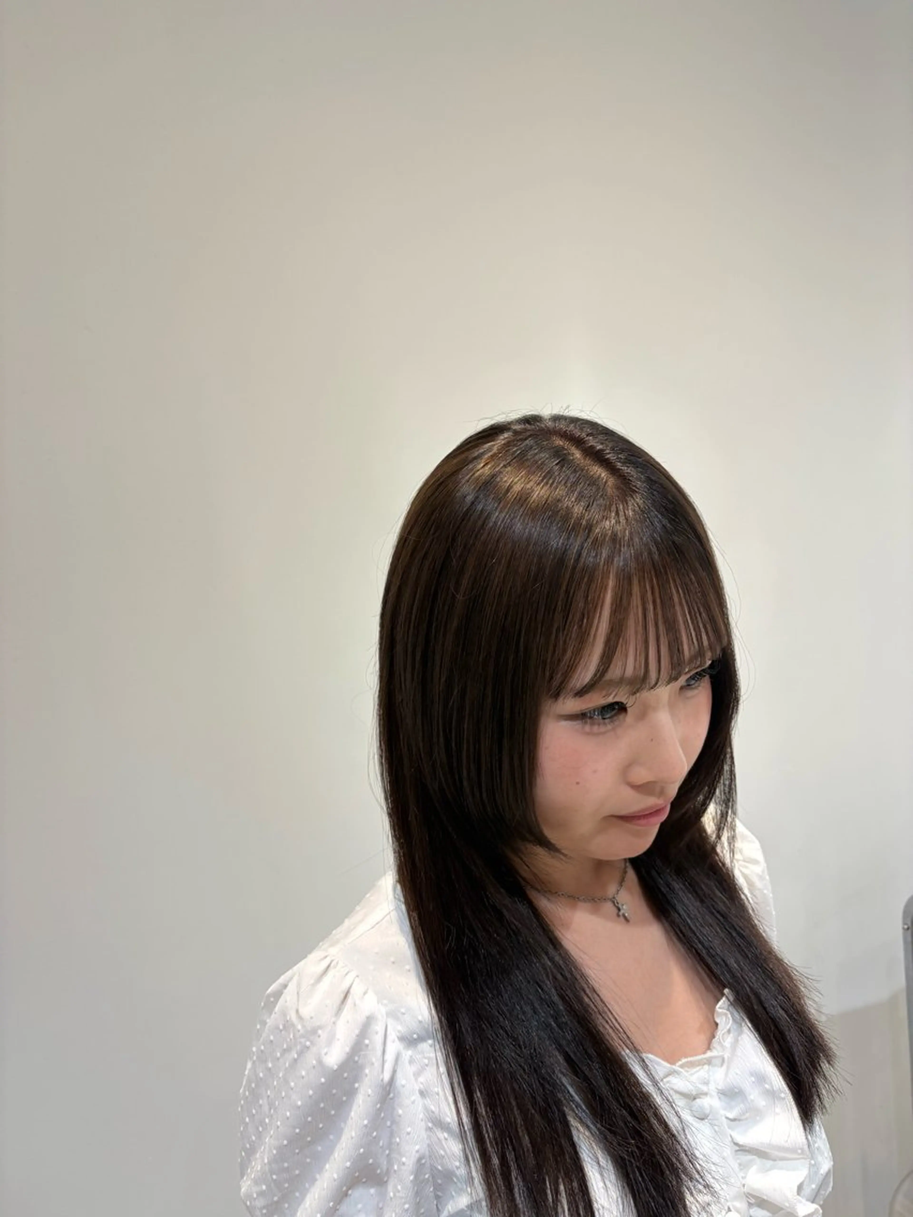ミディアム カラー ブリーチ ブラウンカラー ダークブラウン パーマ／カラー特化 園田　楓莉のヘアスタイル