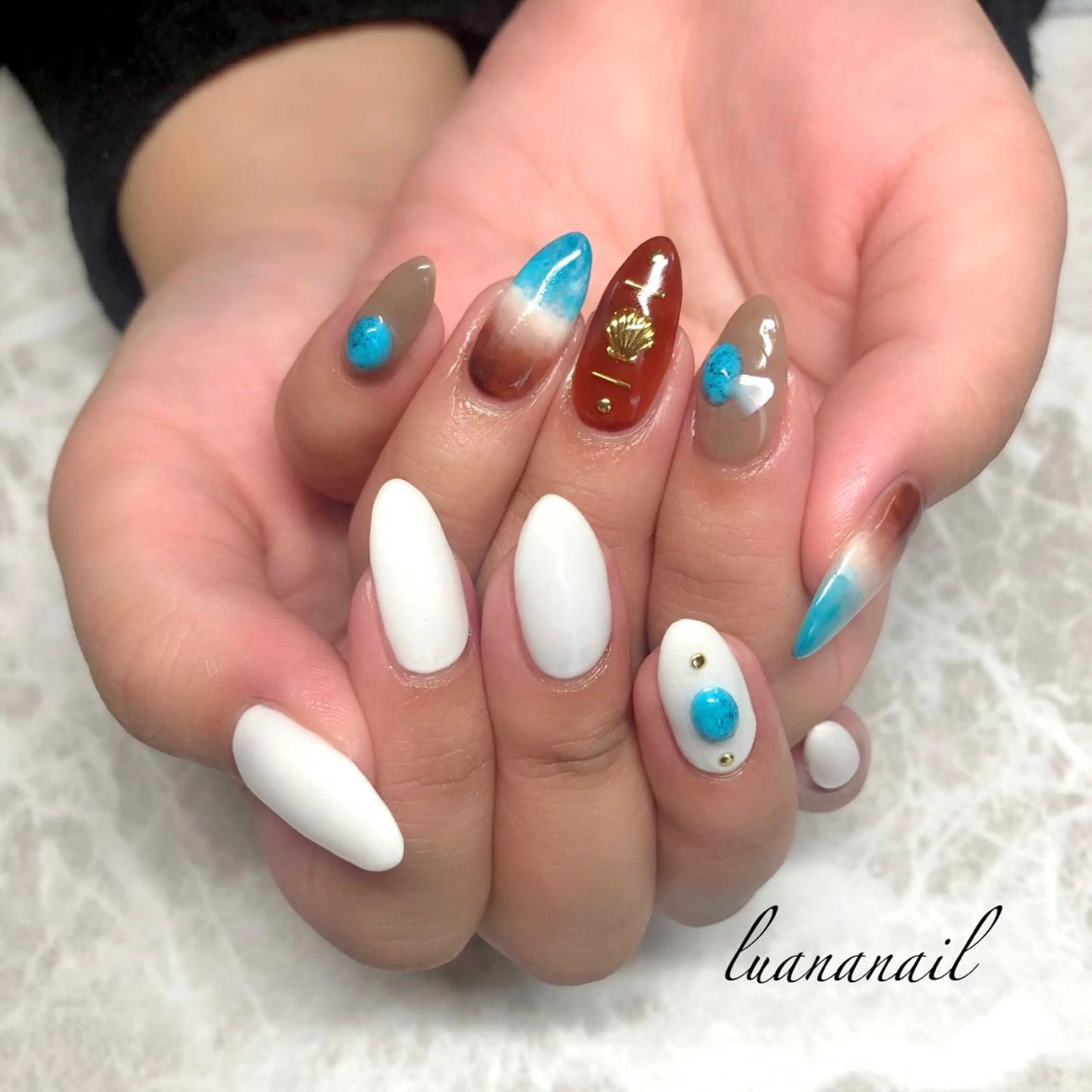 ネイル 夏ネイル ハンドネイル luana nailのネイルデザイン