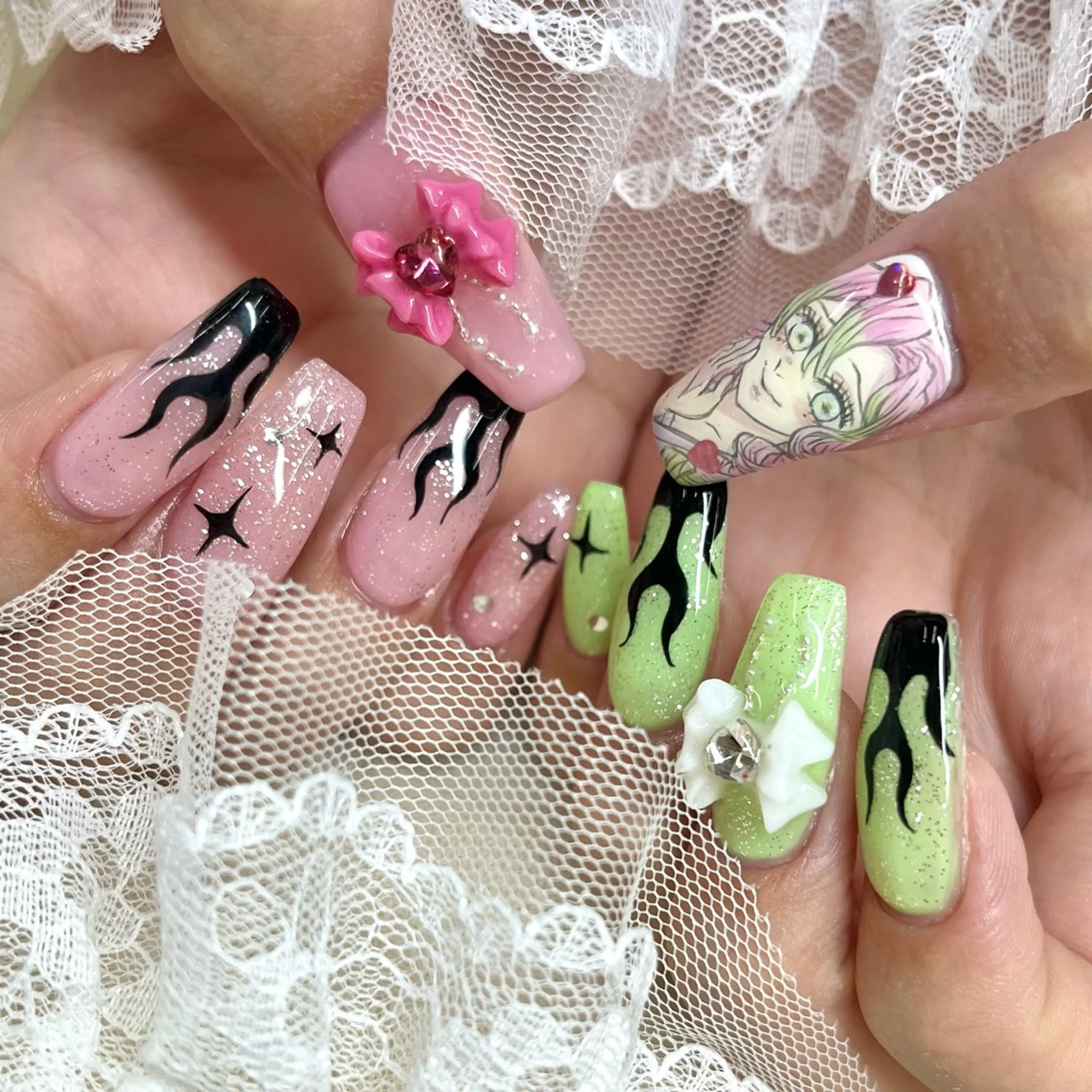 ネイル リボン ハンドネイル 池袋痛ネイル Nok. 渡辺のネイルデザイン