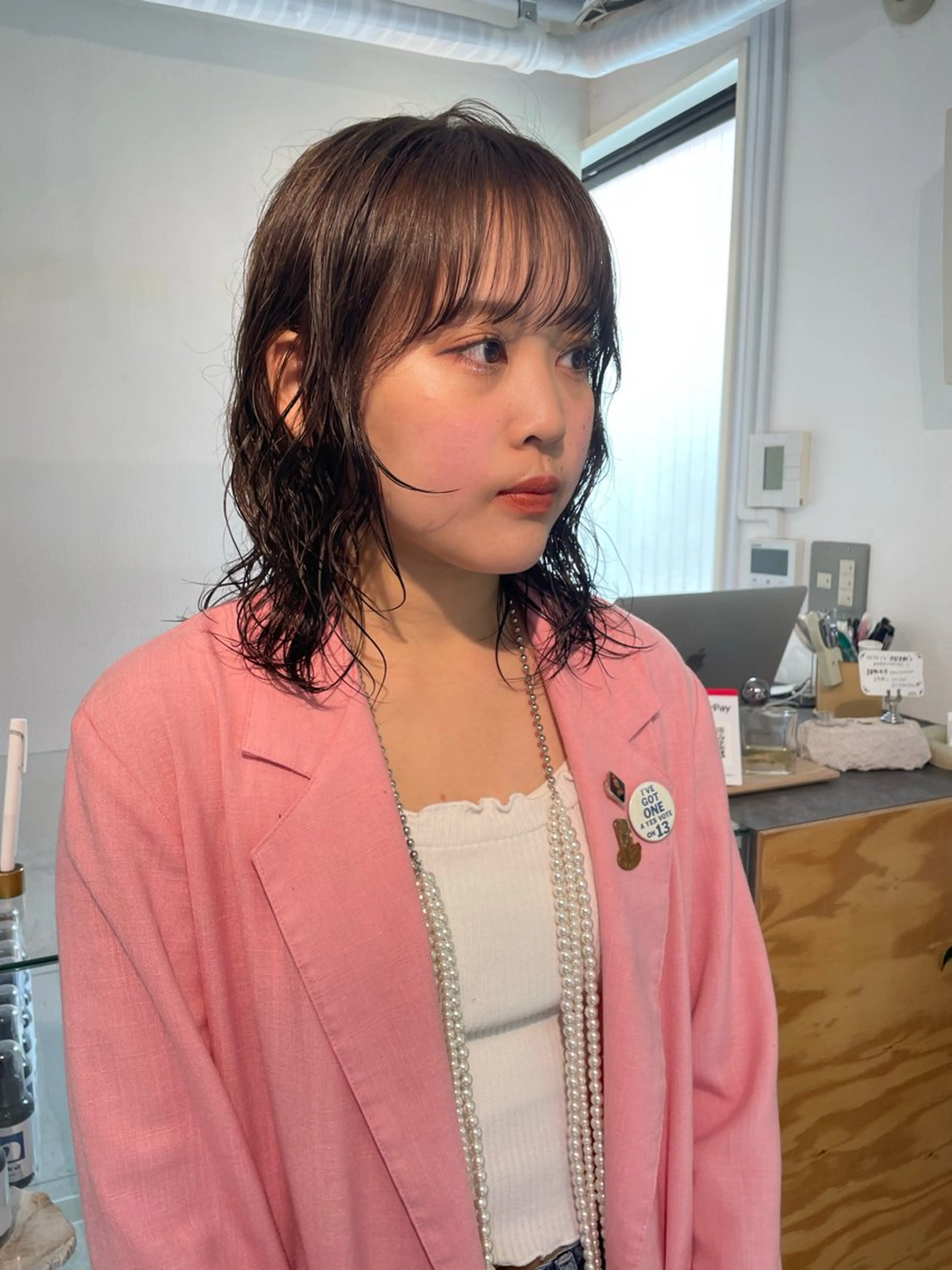ミディアム カラー カット ヘアカラー トリートメント sakura🌸 レイヤー/nelkeのヘアスタイル