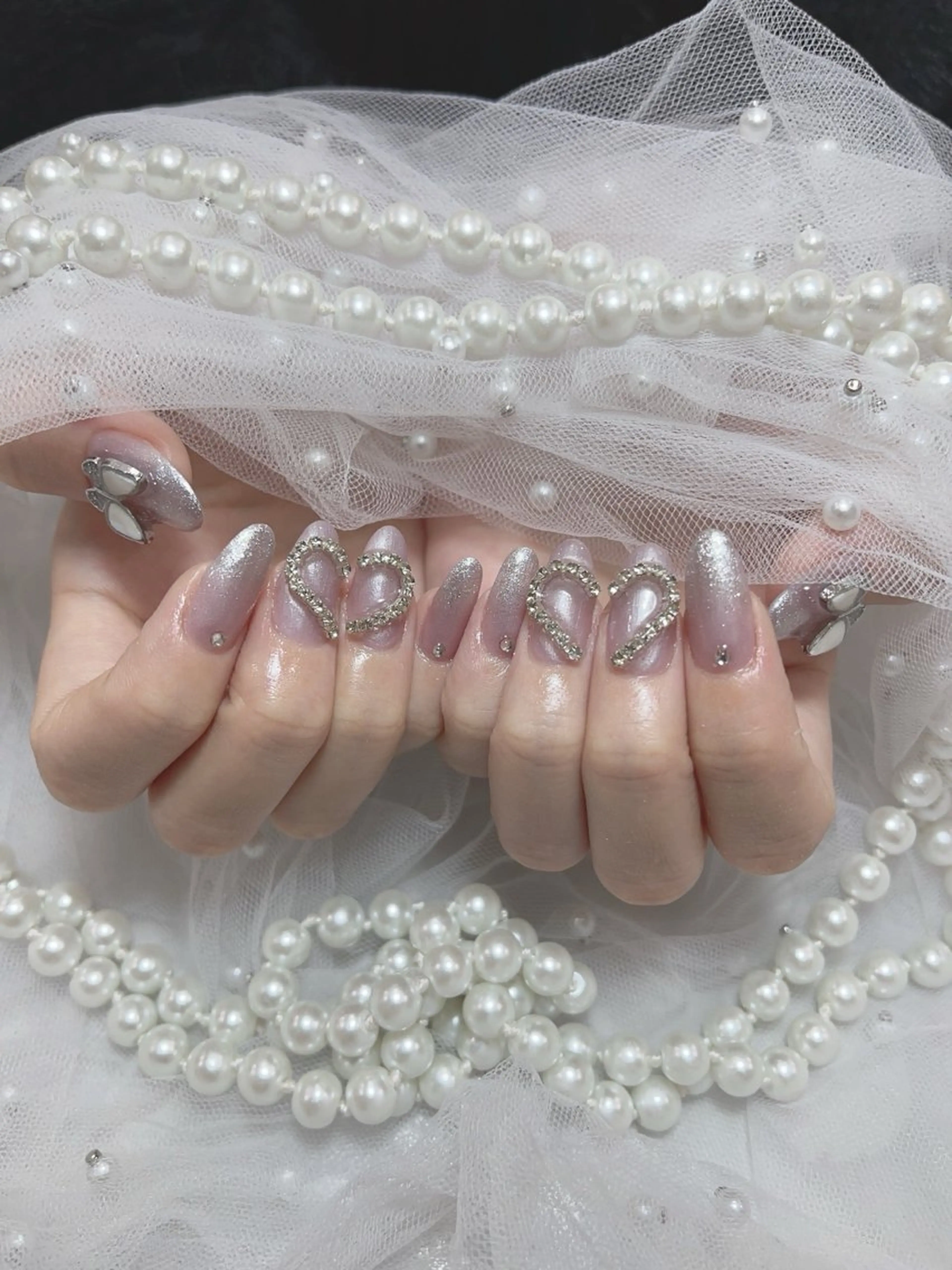 ネイル アートネイル フラッシュネイル フレンチネイル ガラスフレンチ グラデーション M2beauty Renaのネイルデザイン