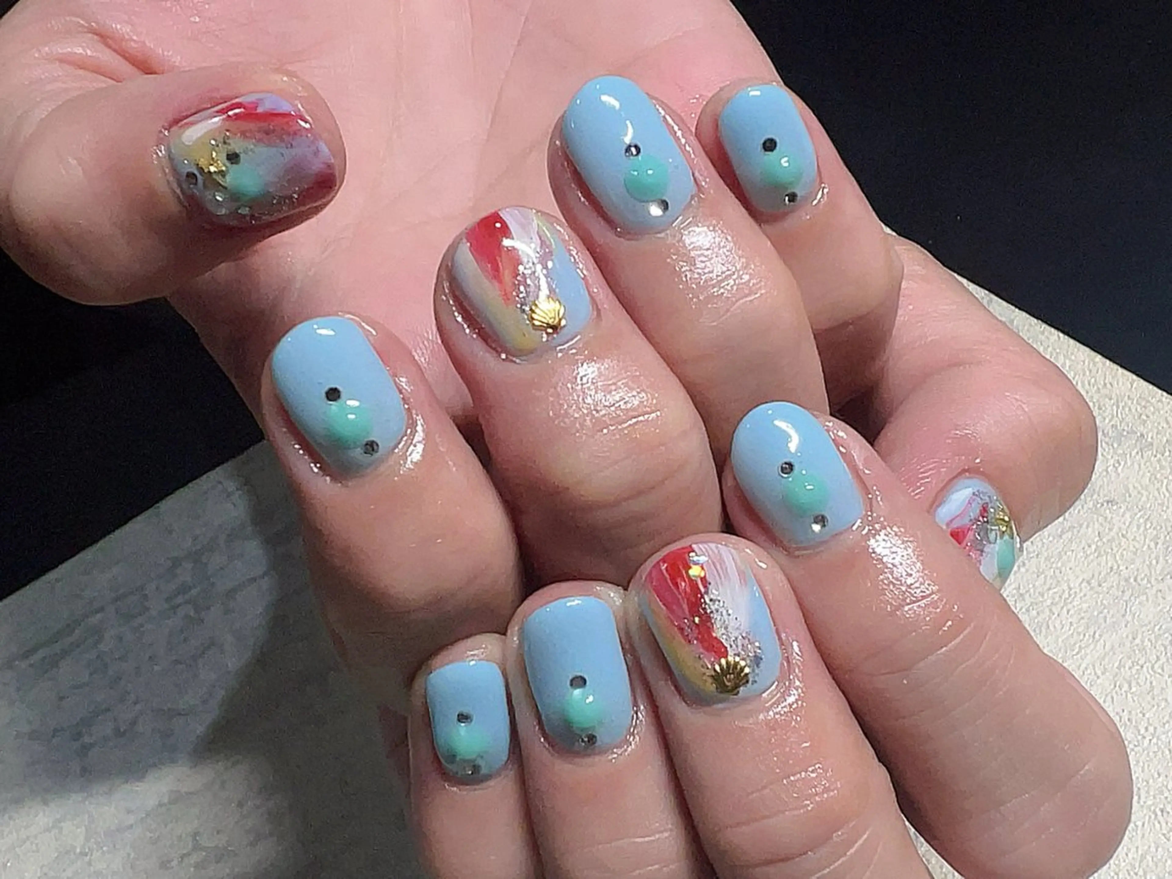 ショート ネイル 持ち込み Lefreak (レフリーク).のネイルデザイン