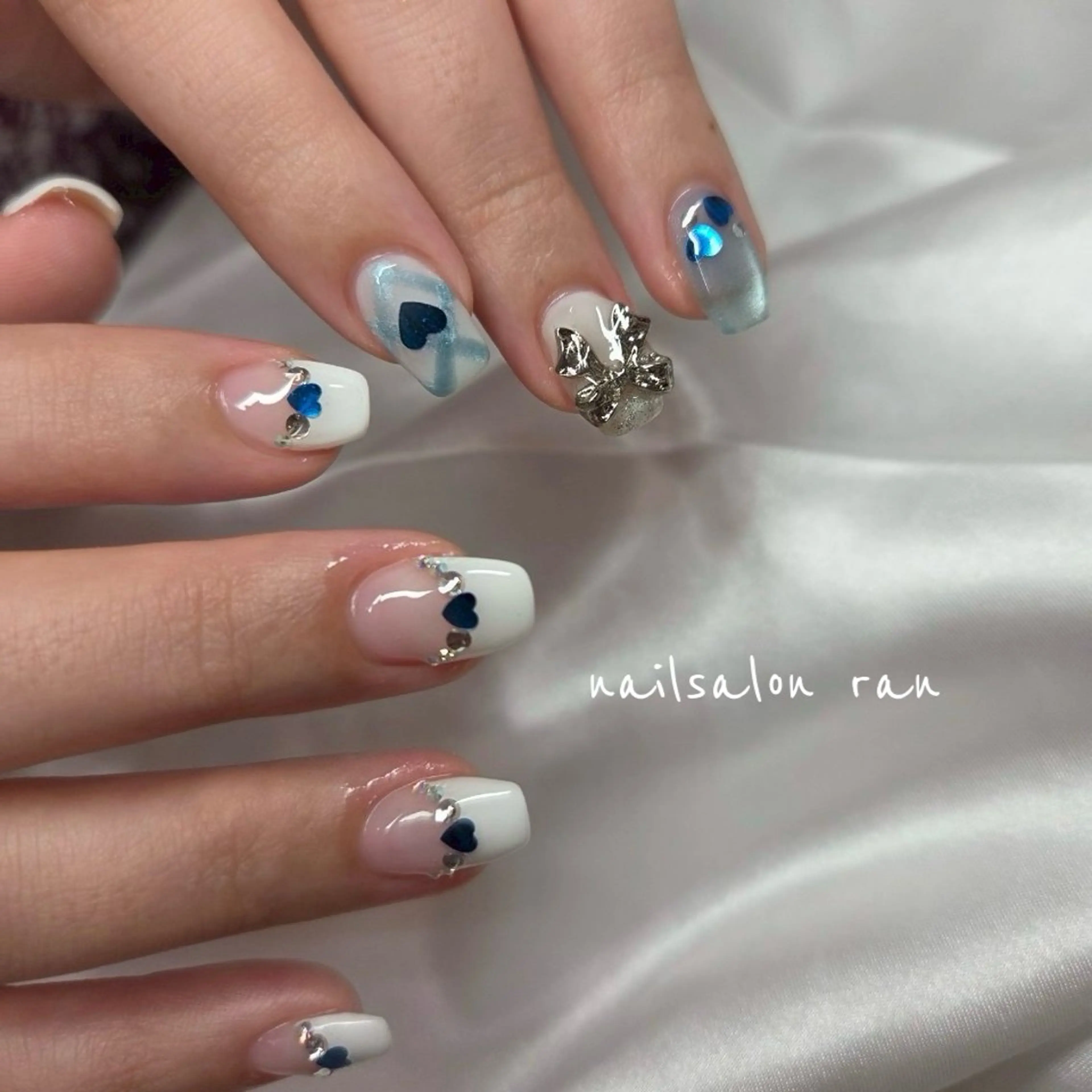 ネイル ハート ニュアンスネイル ハンドネイル nailsalon ranのネイルデザイン