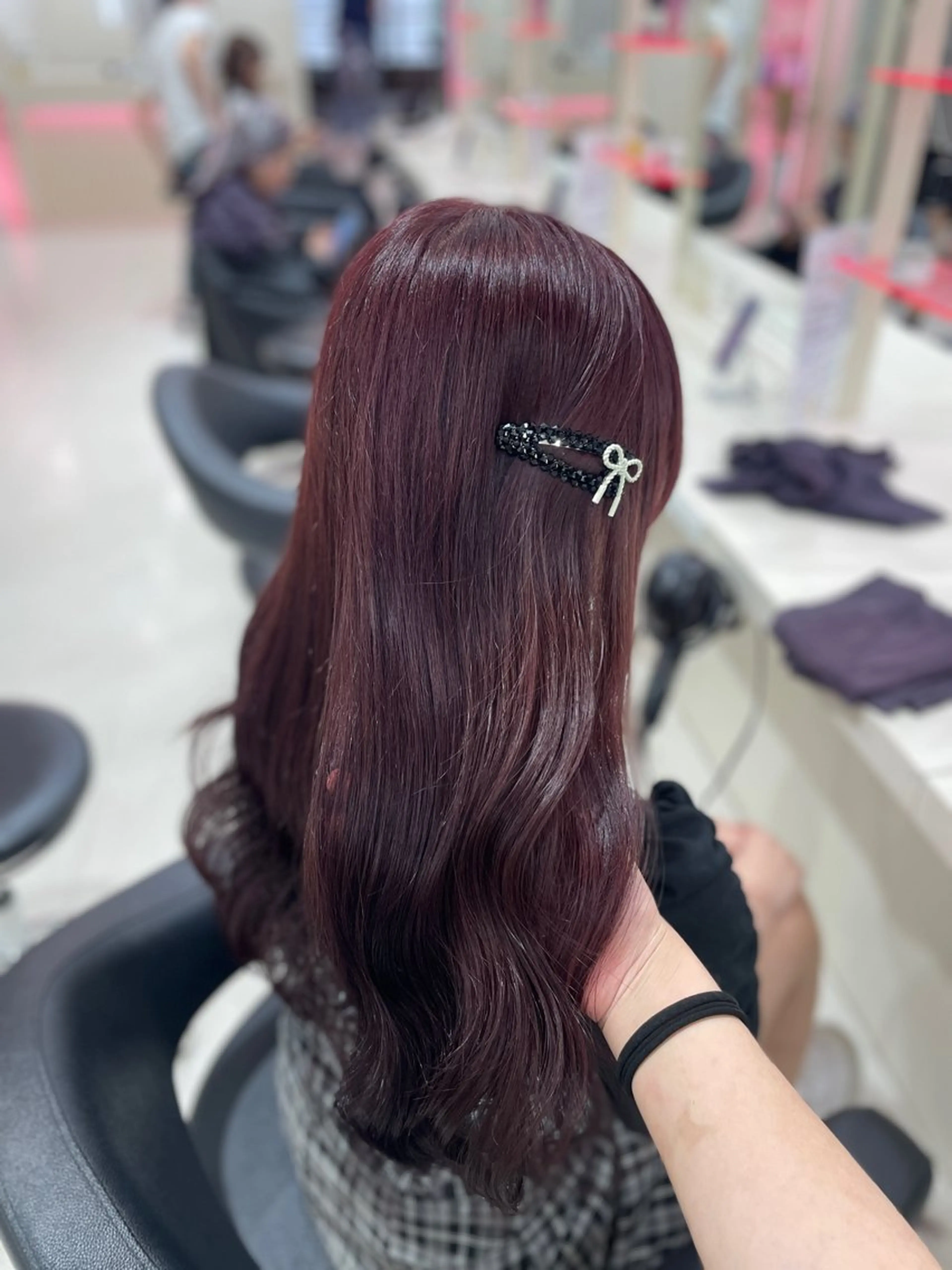 ロング ヘアカラー トリートメント ヘアセット 💗暖色カラー💗 ツヤ髪💗Mayaのヘアスタイル