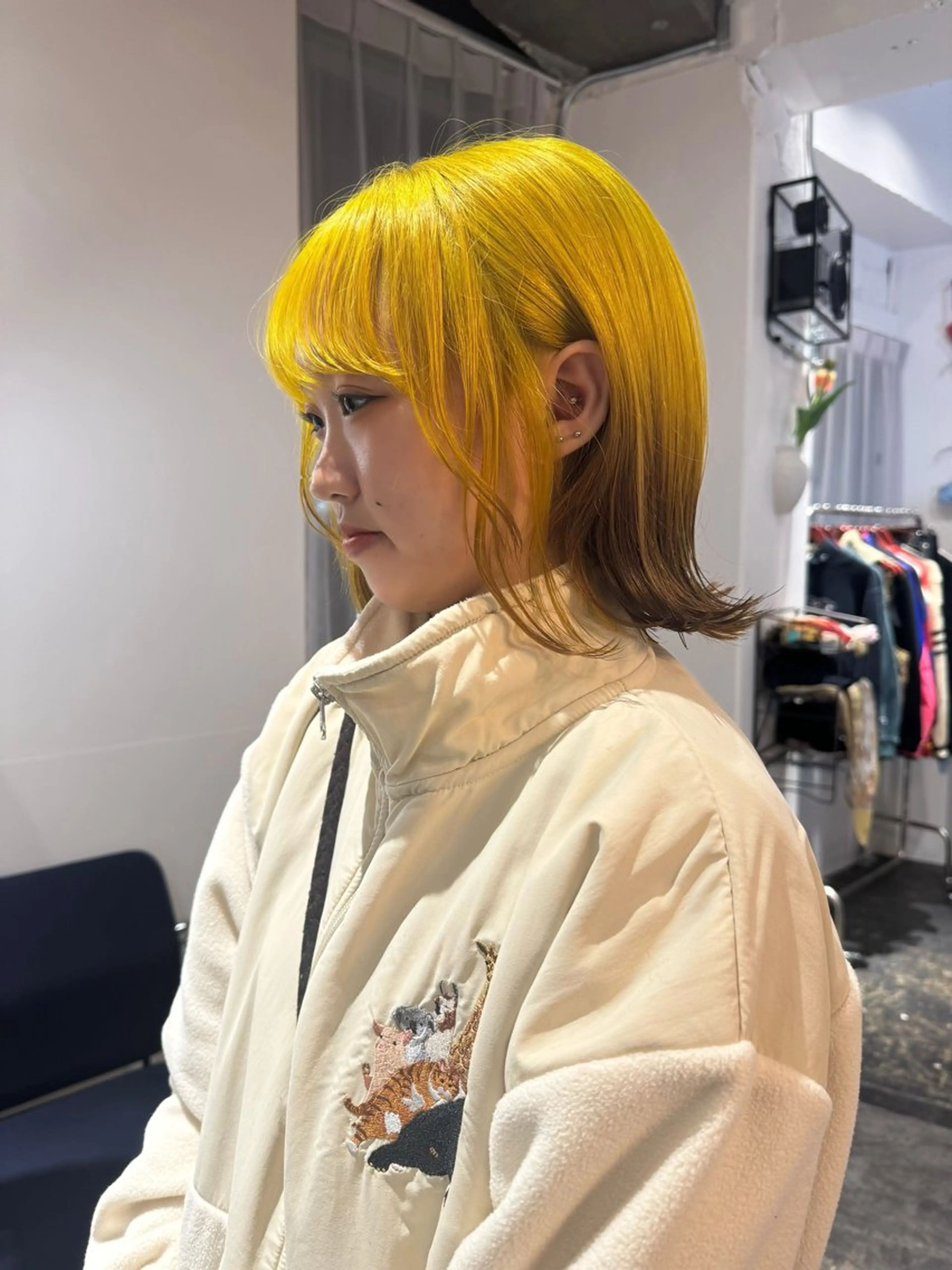 ミディアム カラー ブラウンカラー イエローカラー 中尾 未来のヘアスタイル