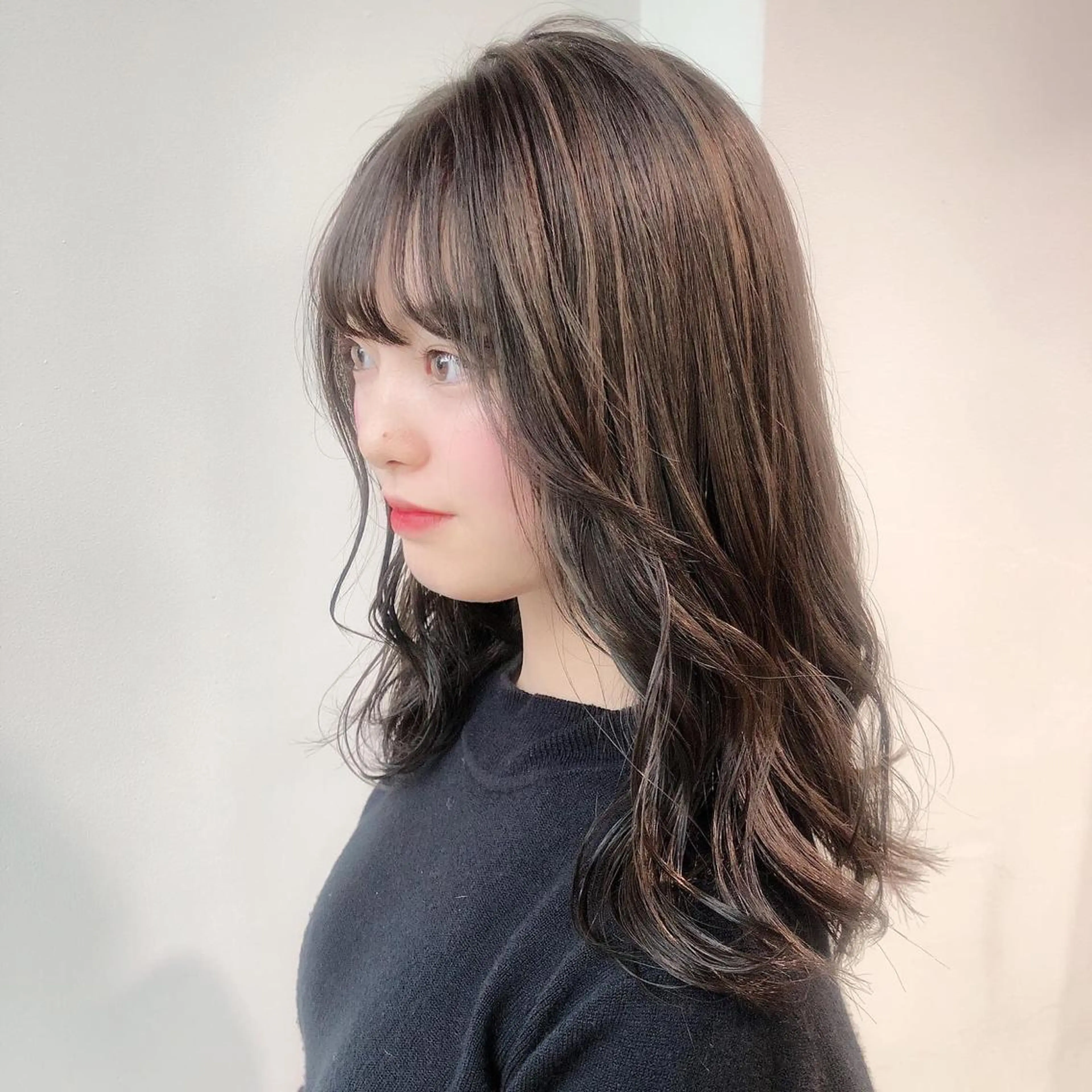 セミロング カラー グレージュ ヘアカラー トリートメント ヘアセット ❤️sai❤️ official❤️のヘアスタイル