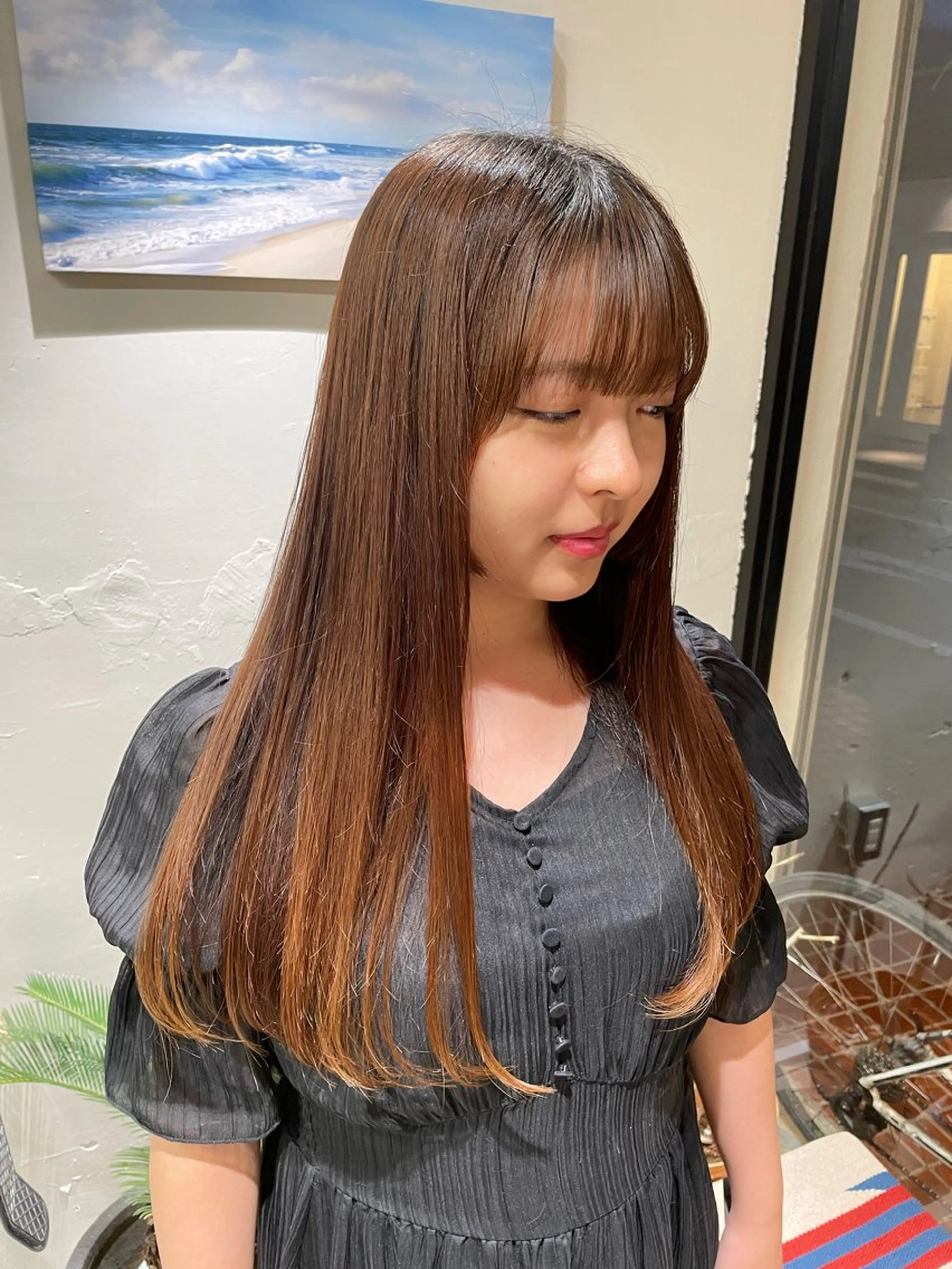 ロング トリートメント ヘッドスパ 飯島朋香 オリーブベージュ🌿のヘアスタイル