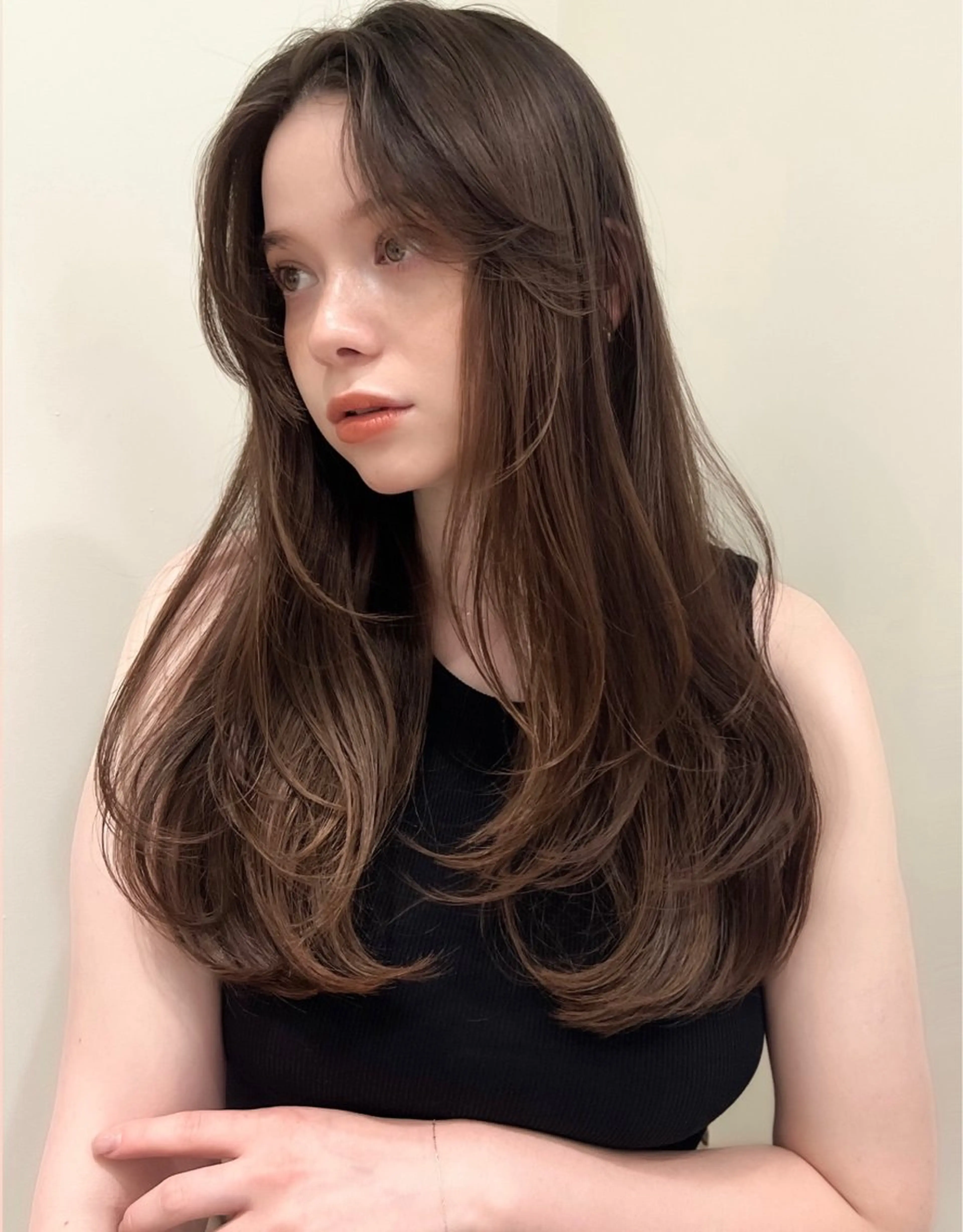 ロング レイヤーカット 似合わせカット 🎗️似合わせ/小顔 顔周りカット/透明感のヘアスタイル