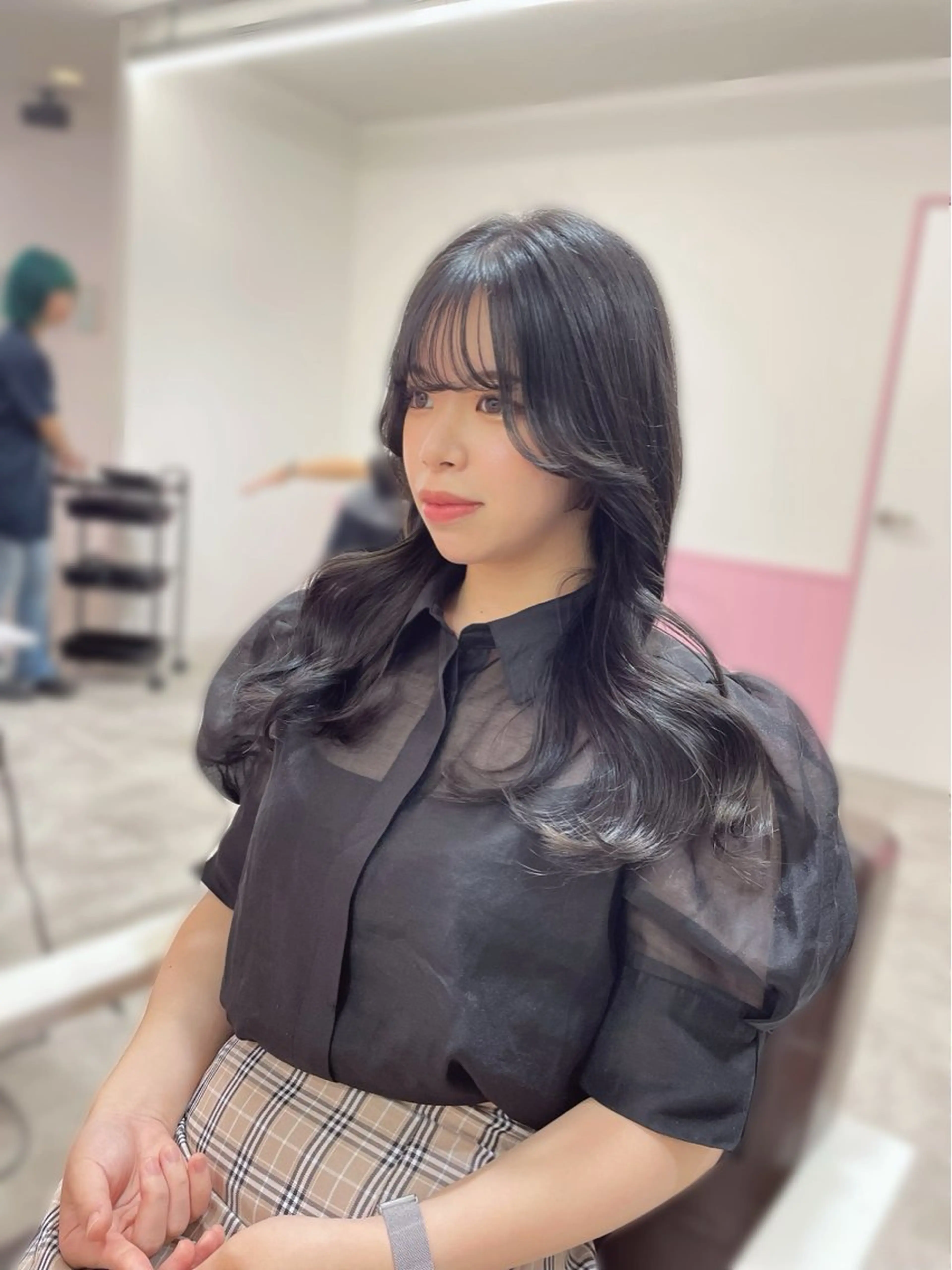 ロング カット ヘアカラー トリートメント 髪質改善韓国レイヤー SHIORI🦋のヘアスタイル